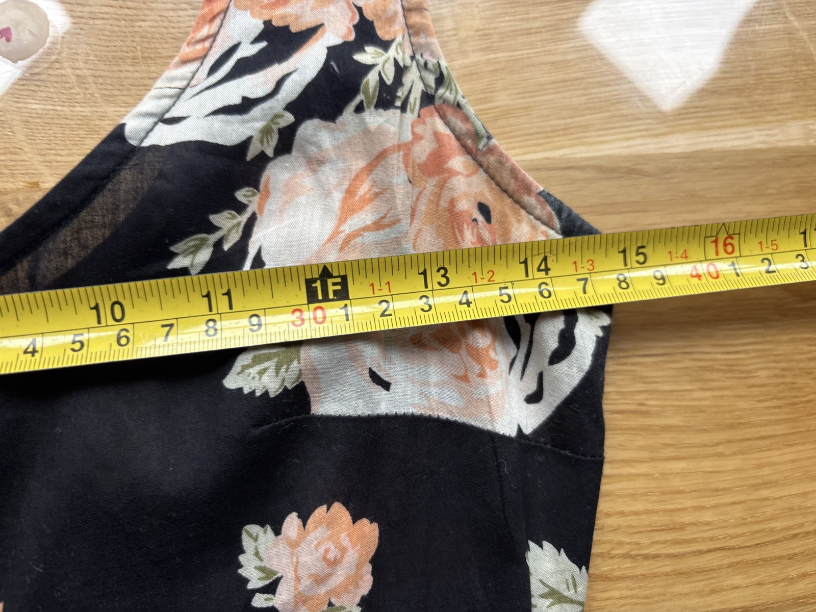 Topshop black peach coral floral round neck sleeveless knee length dress 6