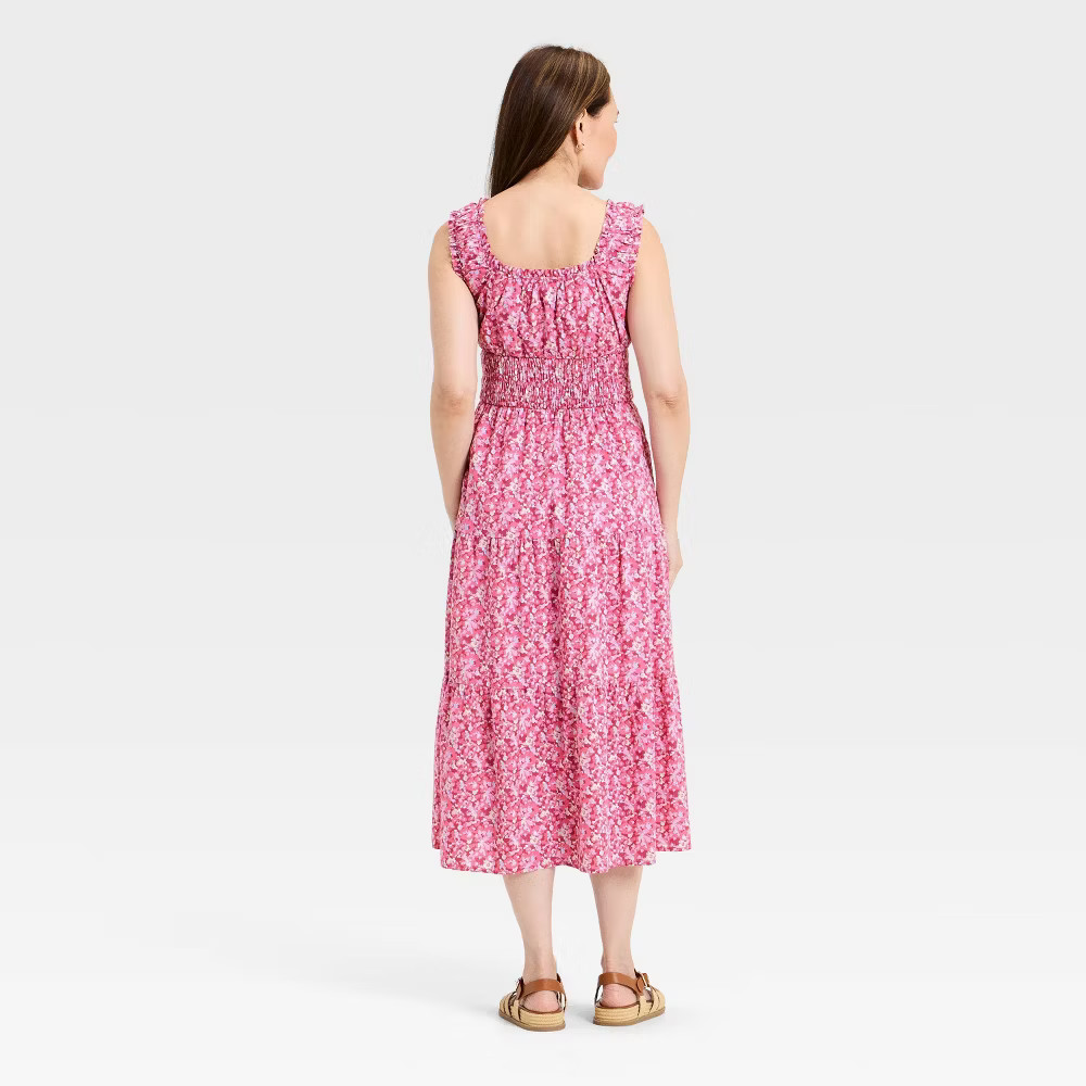 Women’s Sleeveless Button-Front Smocked Maxi Empire Waist Dress – Universal