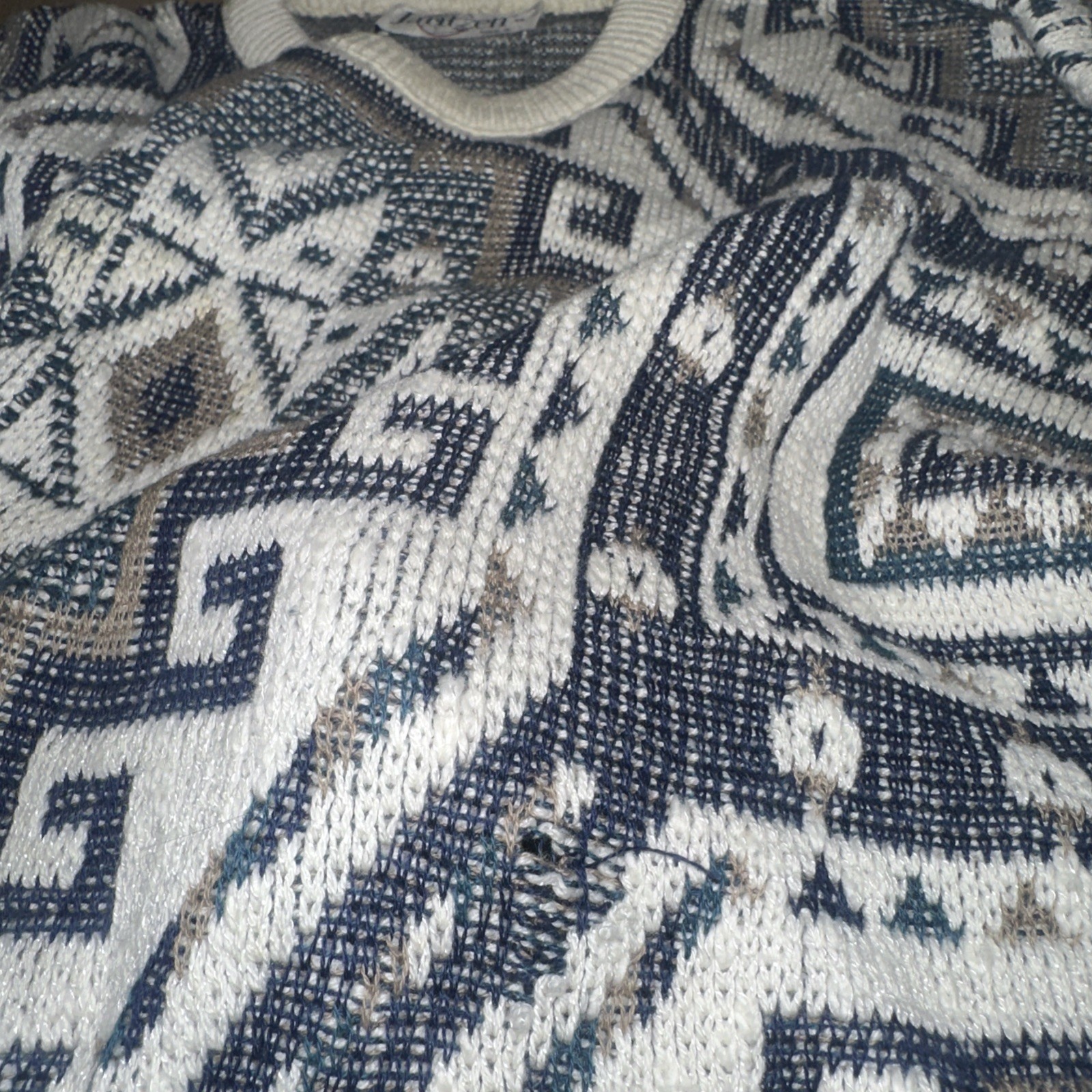 Vintage 90s Jantzen Mens XL Southwestern Geometric Knit Sweater