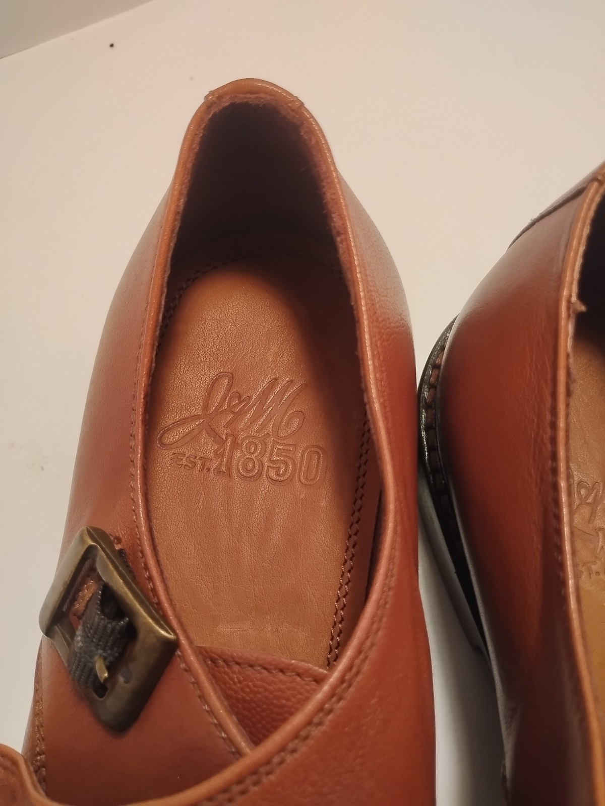 Vintage J&M Est. 1850 Johnston & Murray Maddox Tan Italian Calfskin Double…