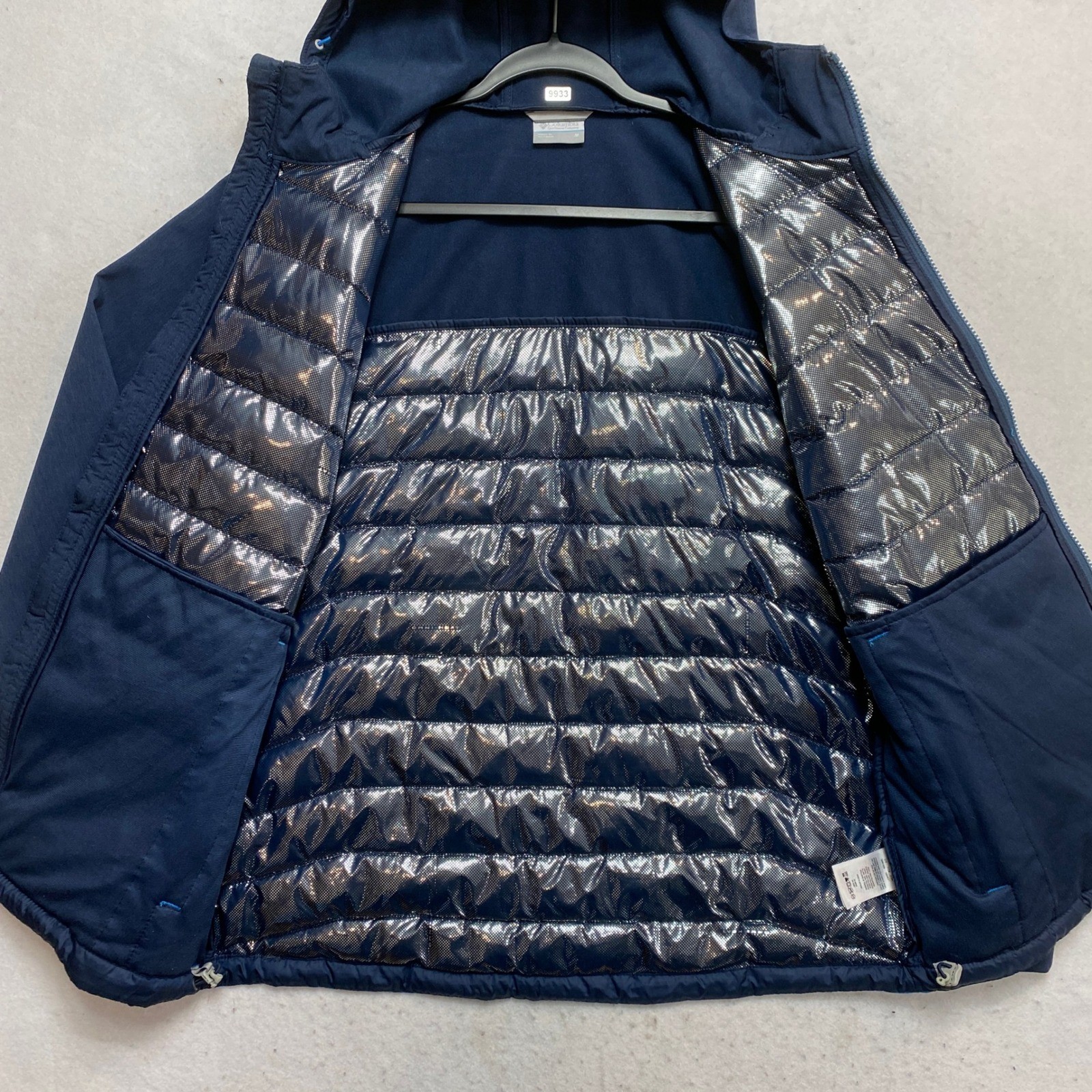 Columbia Puffer Jacket Mens Size Medium Blue Navy Omni-Heat Hybrid WM1509