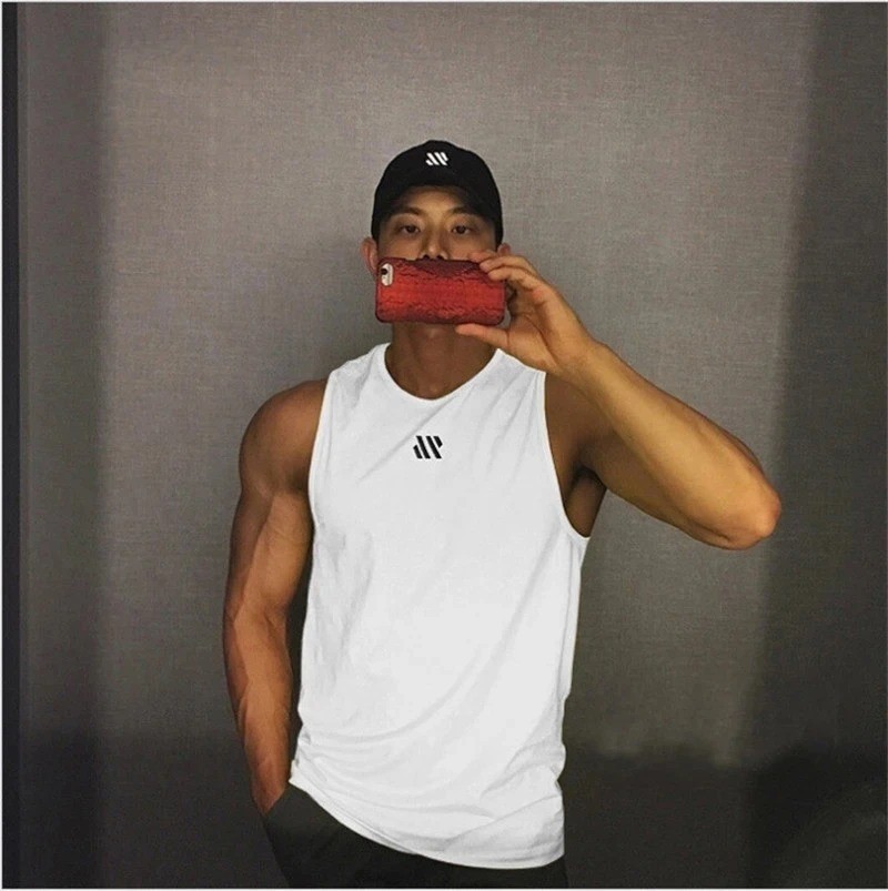 Mannen Bodybuilding Tank Tops Gym Workout Fitness Mouwloos Shirt Running