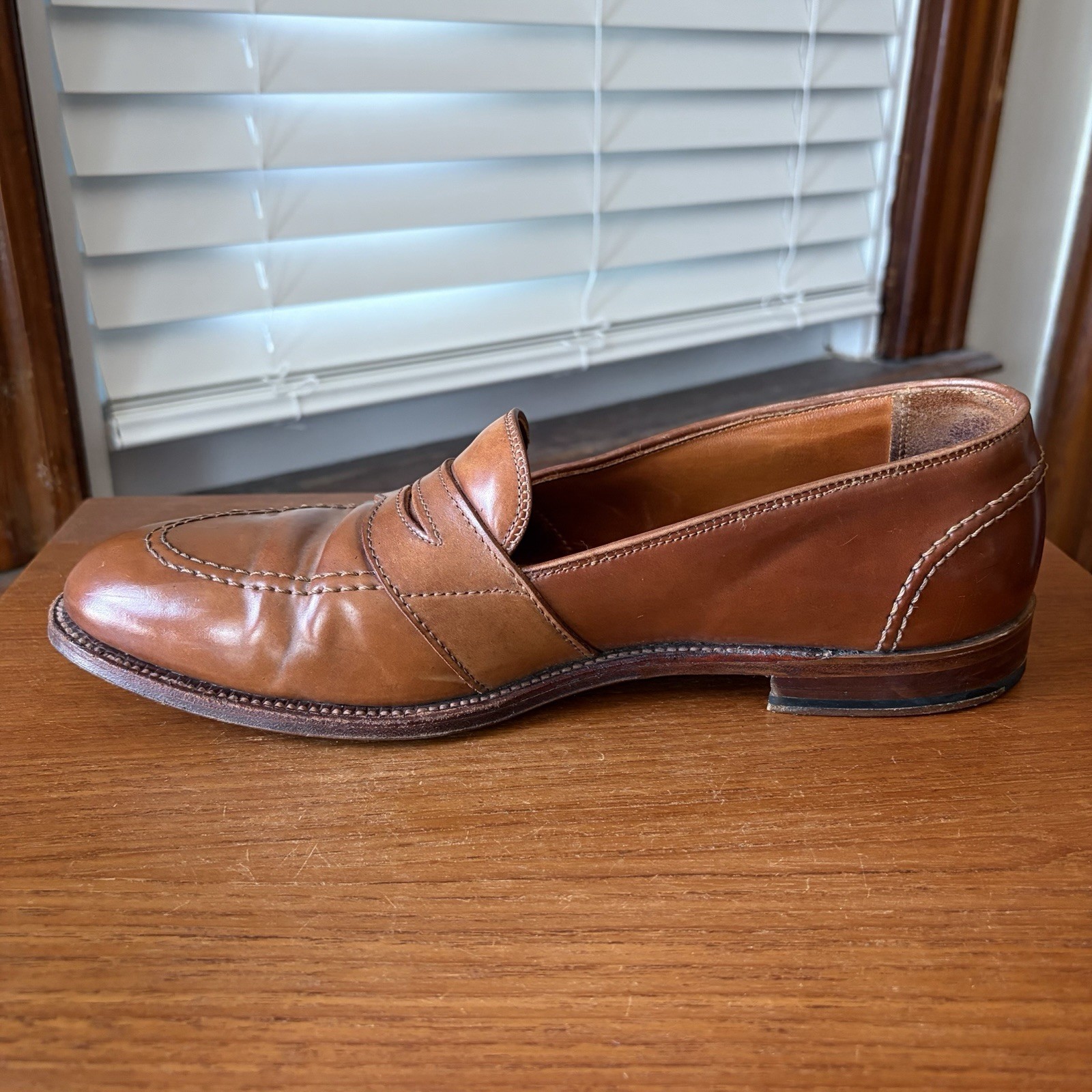 RARE | ALDEN 11.5D WHISKEY SHELL CORDOVAN FULL STRAP PENNY LOAFERS SHOES 11.5 D