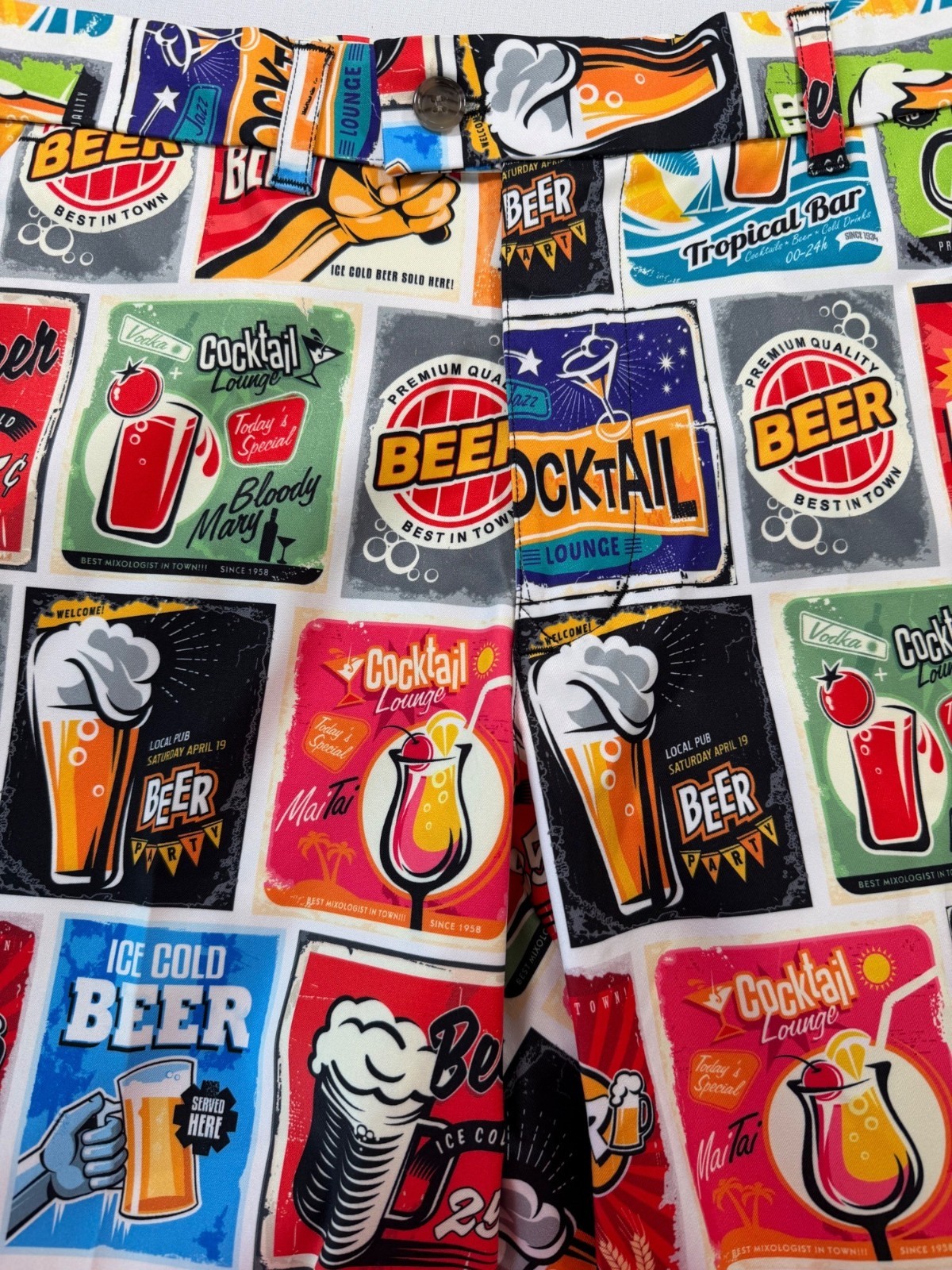 Loudmouth Golf Beer & Cocktail Lounge Heritage Golf Shorts in Multicolor Size 34