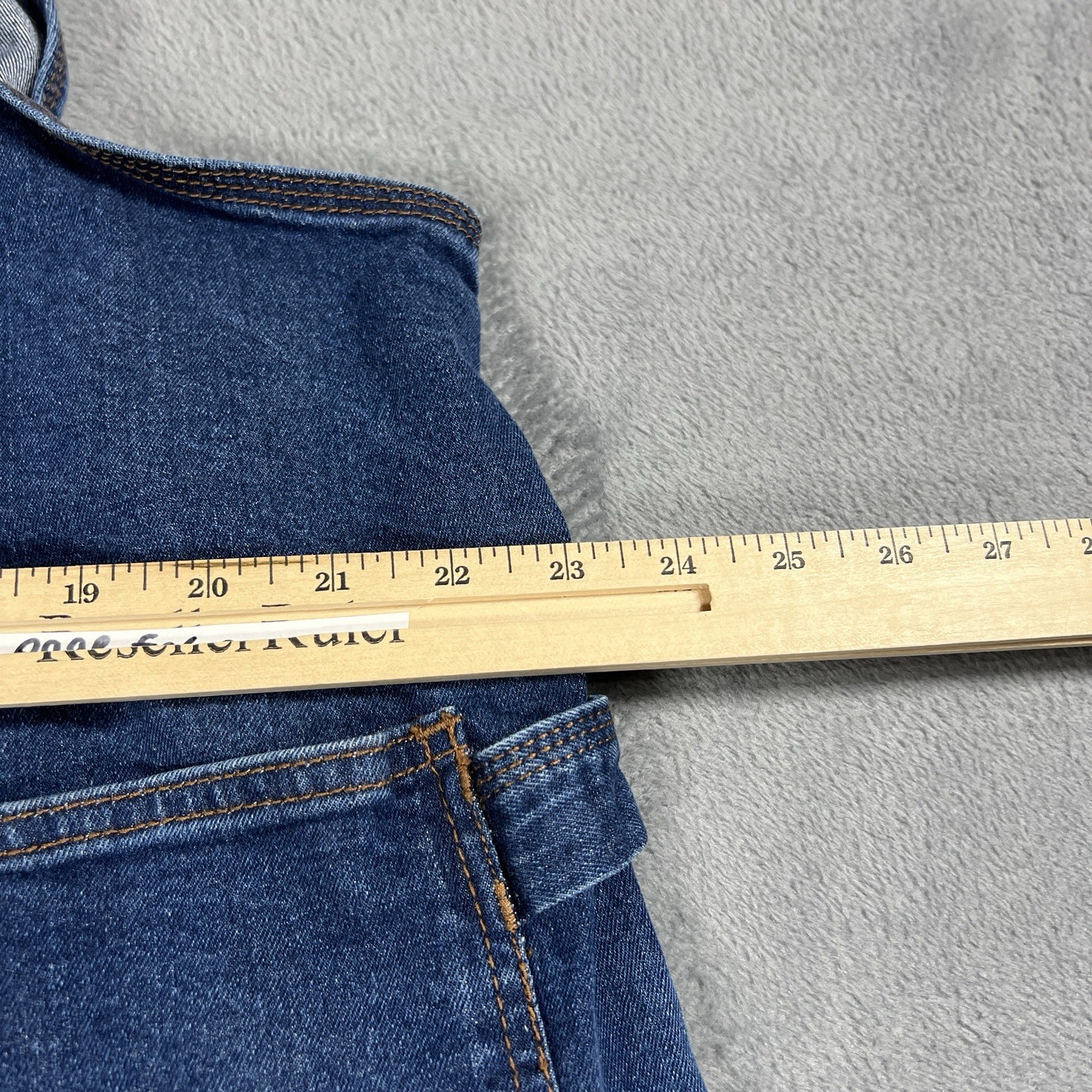 FiveBrother Bib Overalls 38×34 Blue Carpenter Workwear Construction Denim