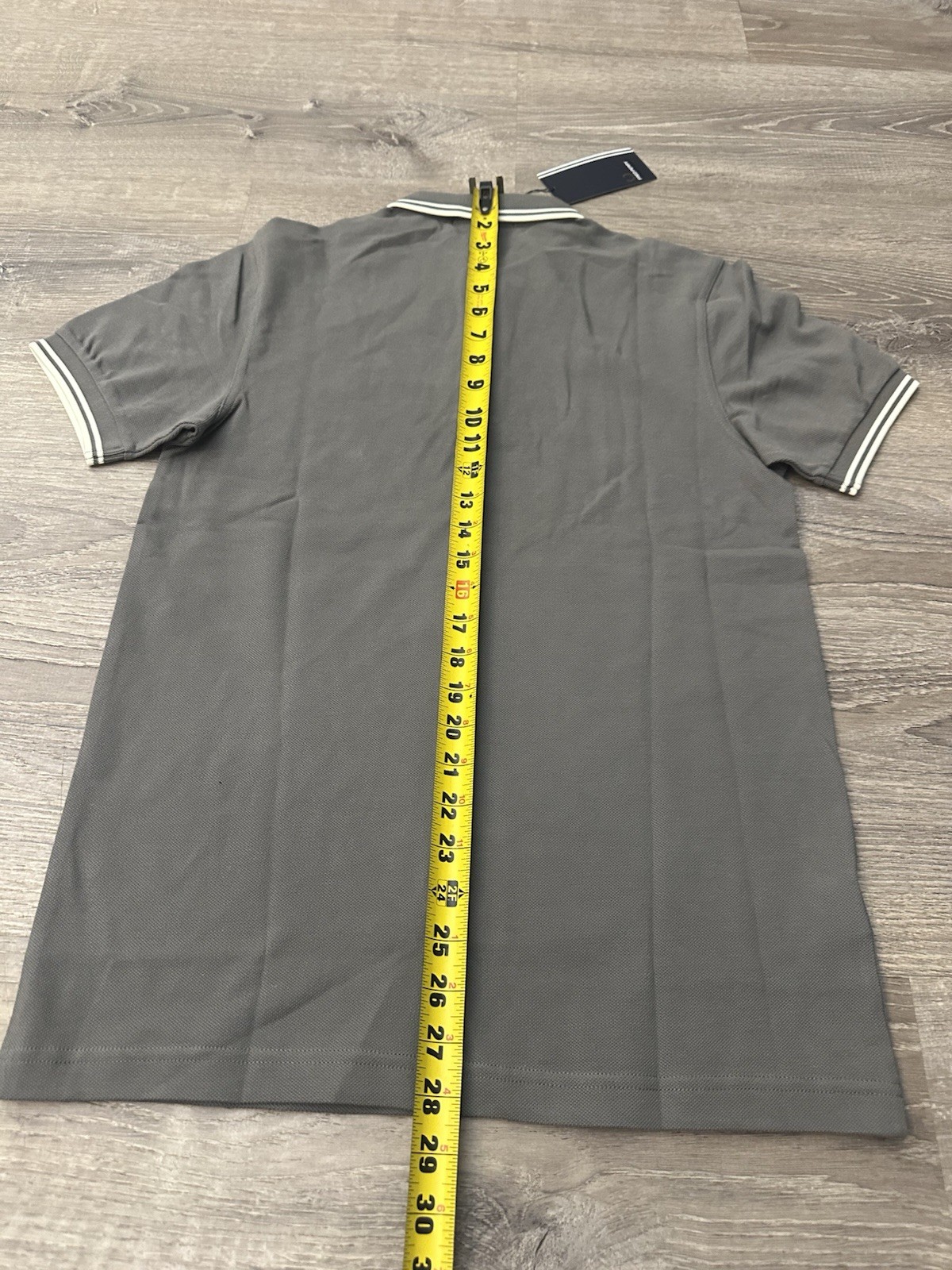 BNWT Fred Perry M3600/420 Short Sleeve Twin Tipped Polo Shirt Grey Size Small