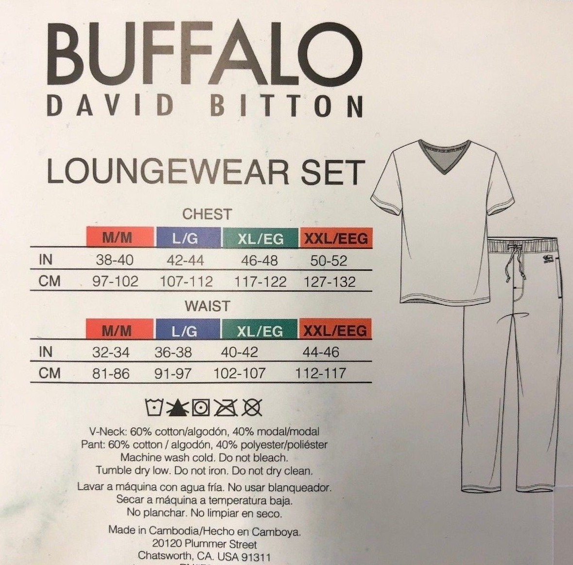 Buffalo David Bitton Men’s 2 Piece Lounge Set – Size Varies – AB-17