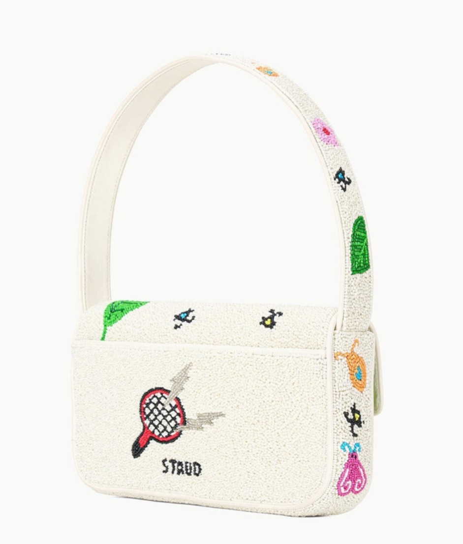 NEW Staud Tommy Beaded Shoulder Bag Bug Out Insects Butterfly Snail Summer RARE!