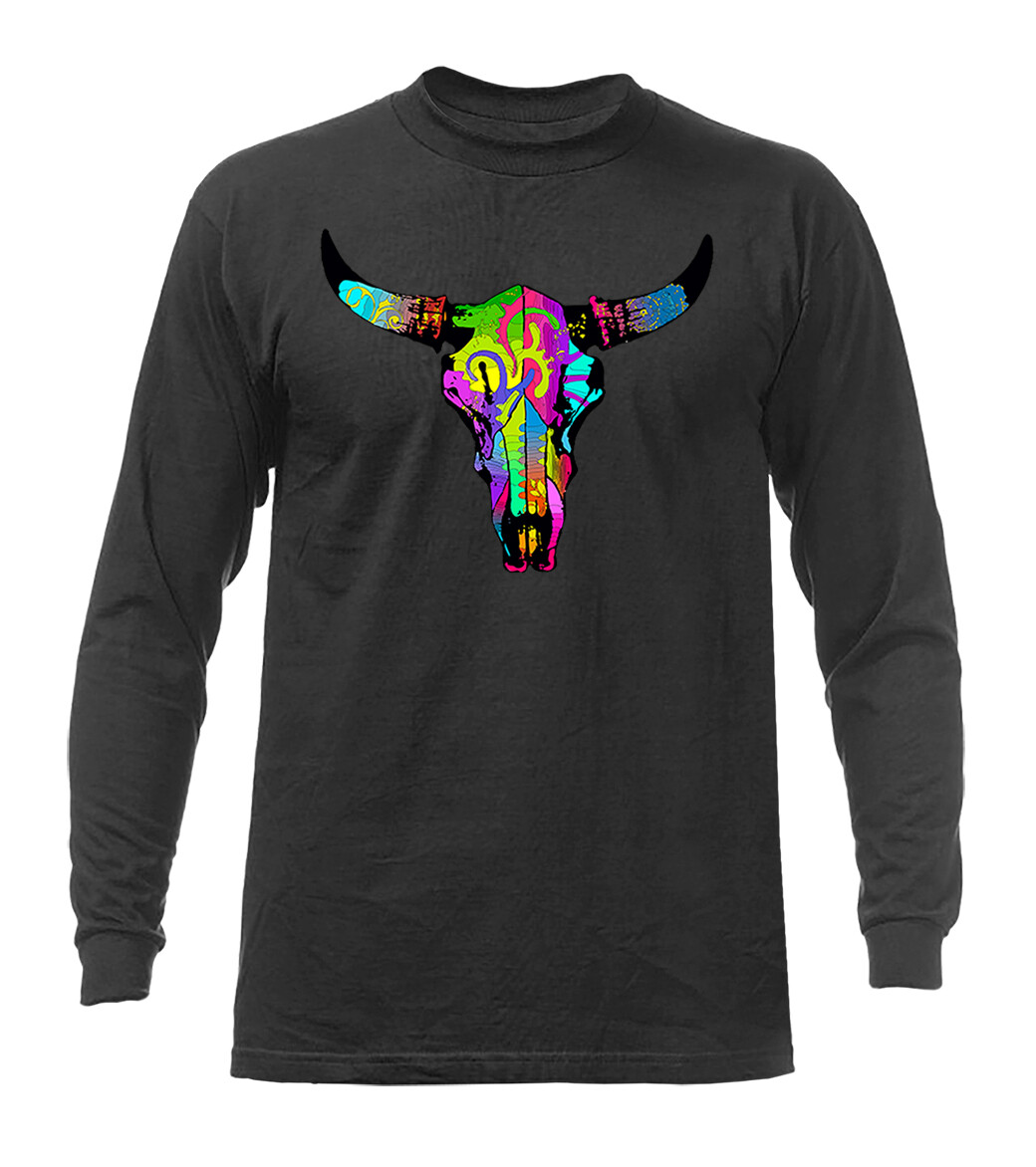 Colorful Steer Wilderness Wildlife Outdoor Nature Animal Long Sleeve