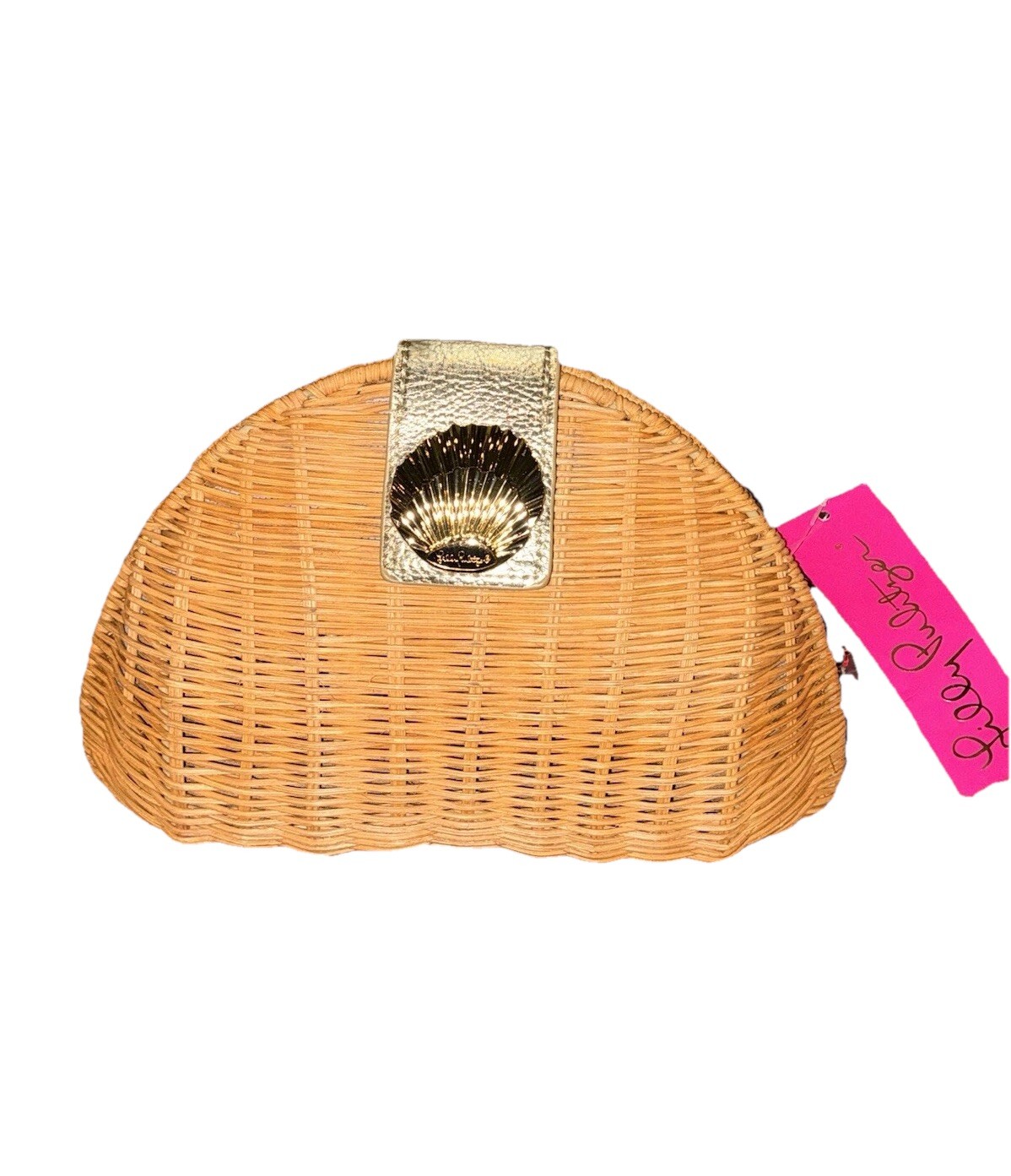 Lilly Pulitzer NWT Redford Wicker Crossbody Bag Natural