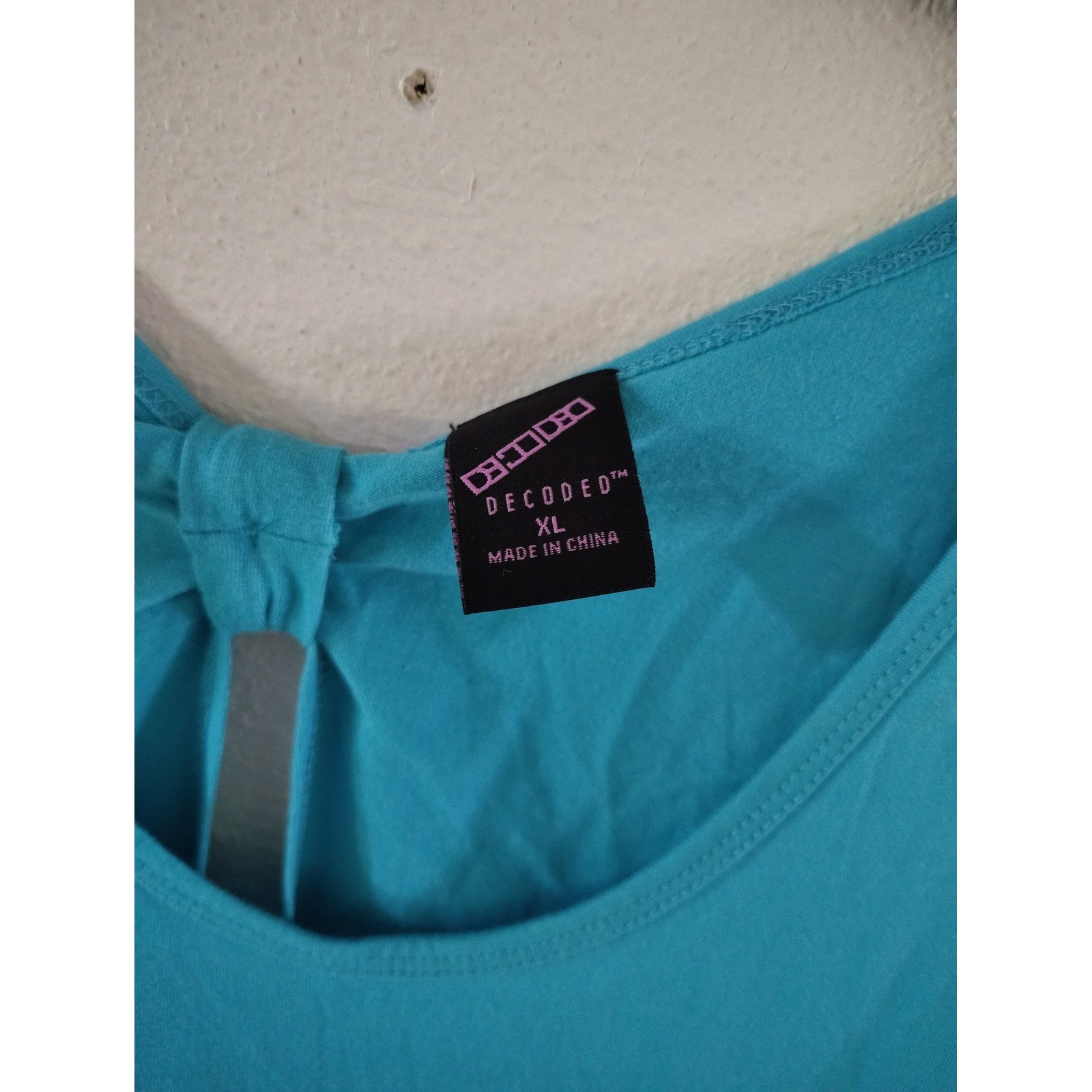 Decoded Womens Wild At Heart Graphic Tank Top Blue Studded Bow Back XL NWT