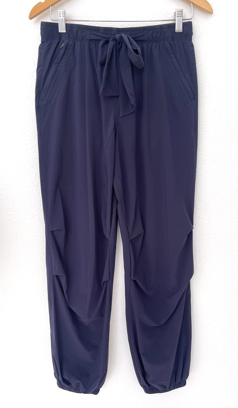 Paskho Women’s Serene Ultra Comfortable Jogger Pant, Tie Waist, Navy Blue, Small