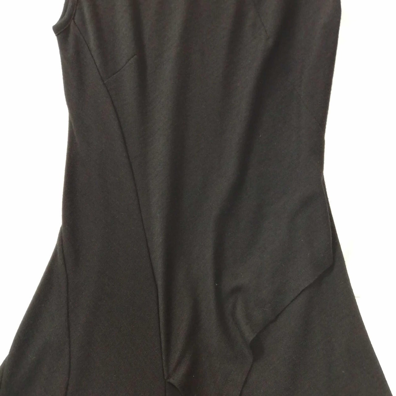 Y’s Wool Dress M Black Unique Asymmetrical Design, Stretch Fabric