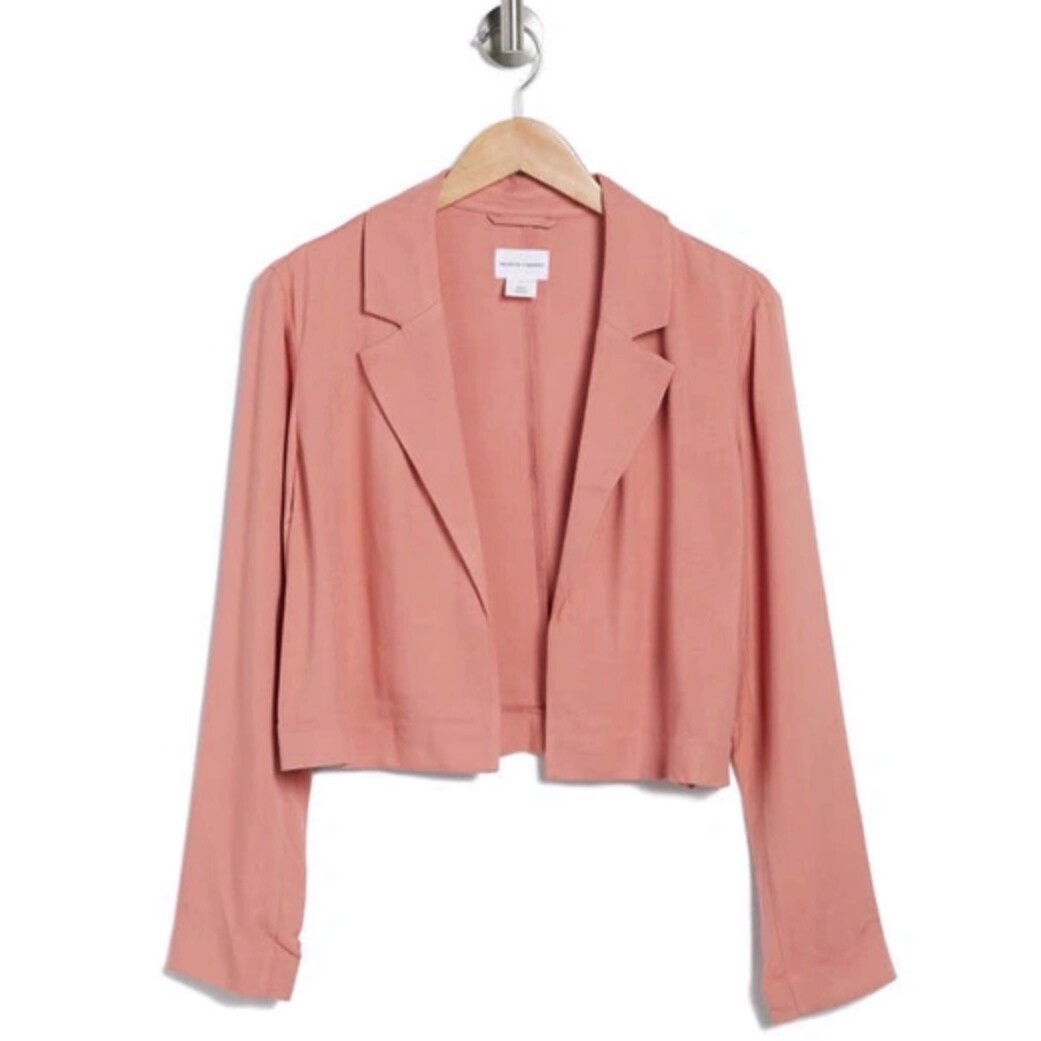 New Melrose and Market Open Front Crop Blazer Cropped Jacket Pink Size Small