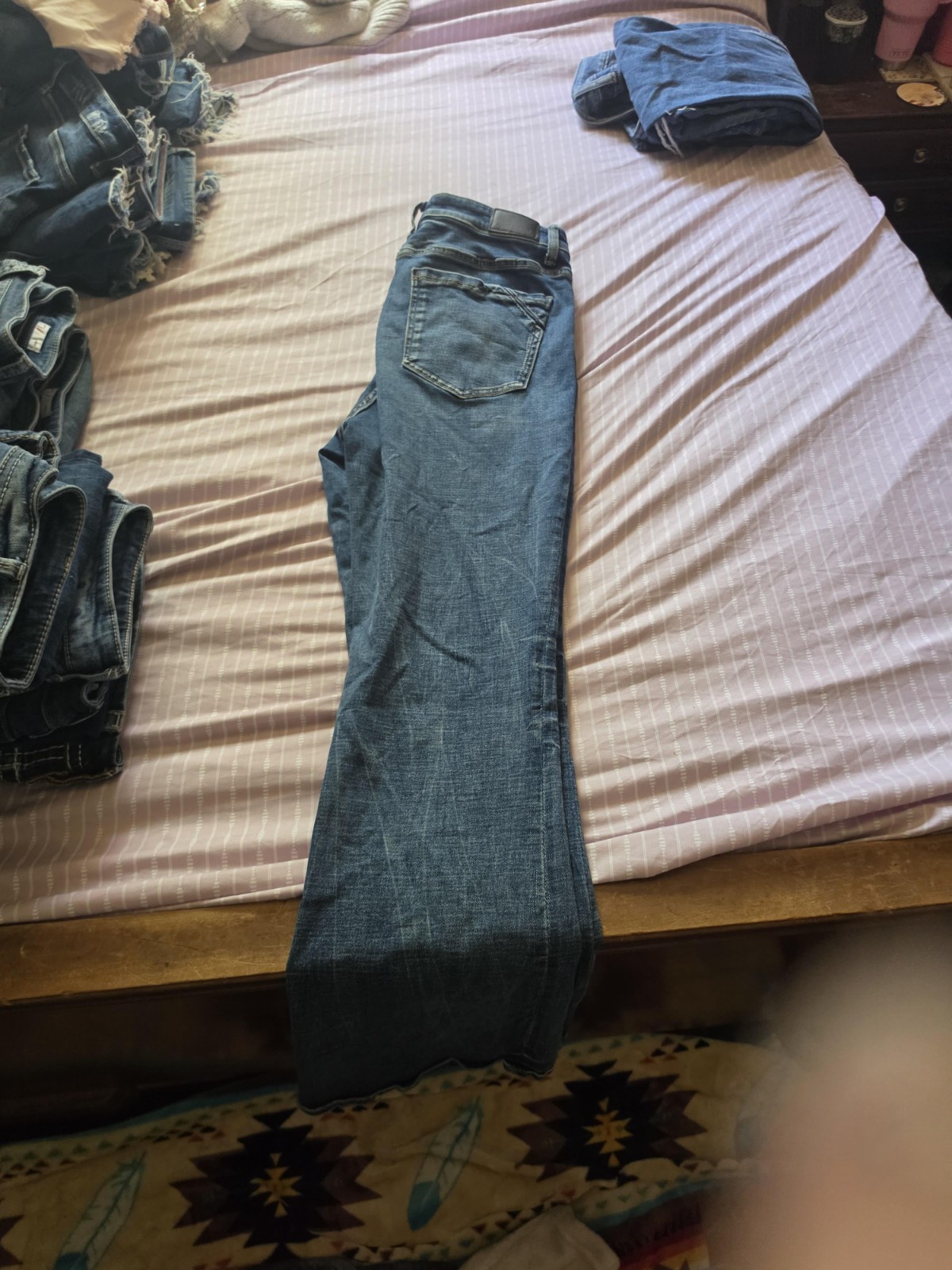 Women’s Buckle Silver Bootcut Stretch Denim Jeans 33×32