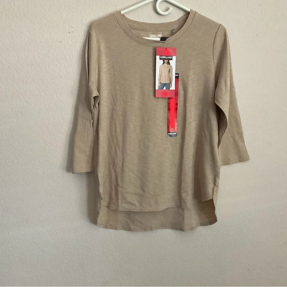 NWT Kirkland Signature Ladies 3/4 Sleeve Slub Tee 1711739