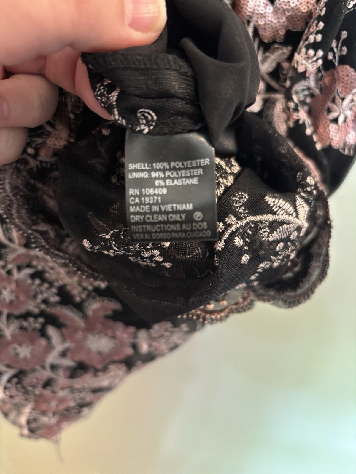 Tahari Arthur S. Levine V-Neck Mesh Sequin Embroidered A-Line Dress 10