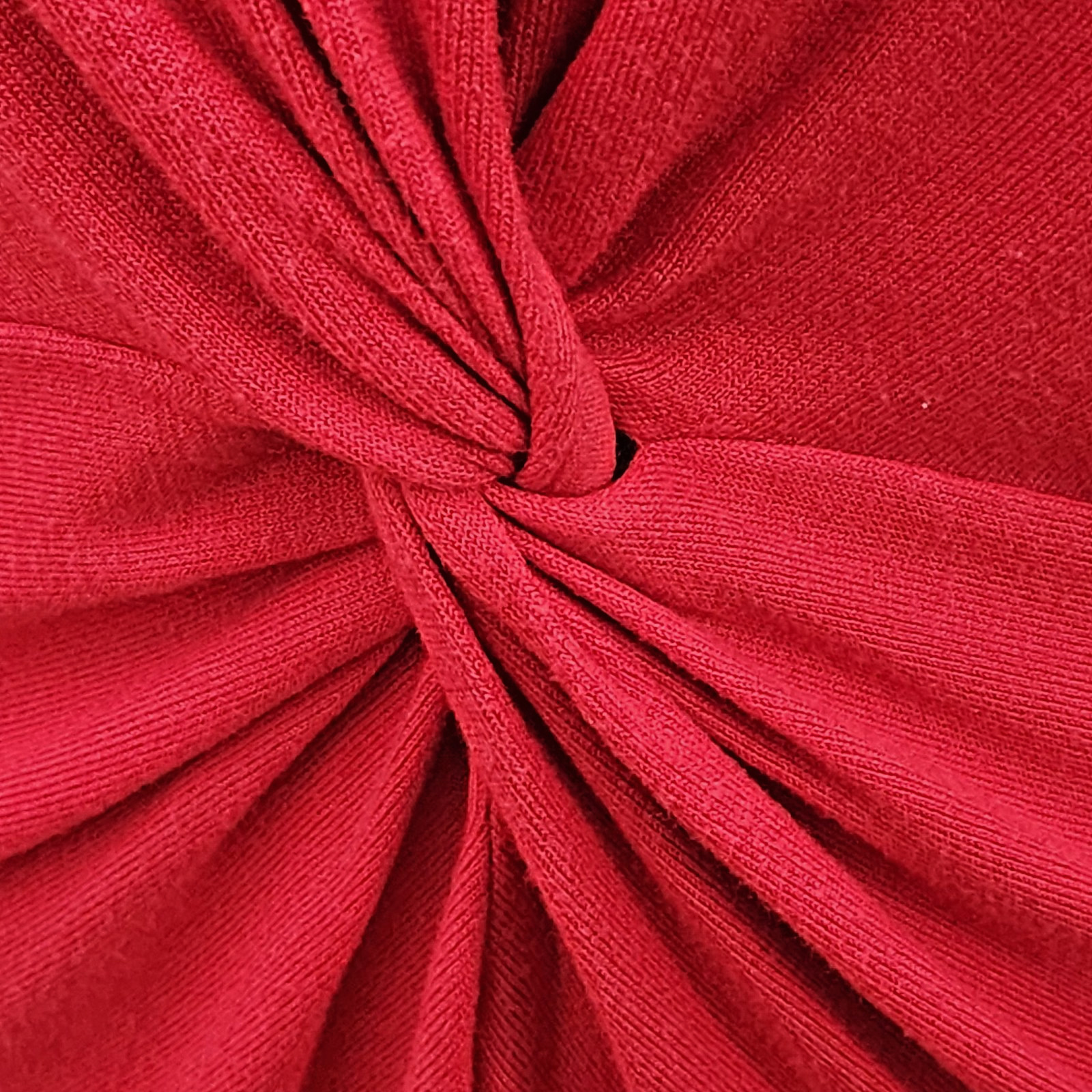 Windridge Red Rayon Nylon Spandex Knit Surplus Knot Top Bracelet Sleeve Sz LG