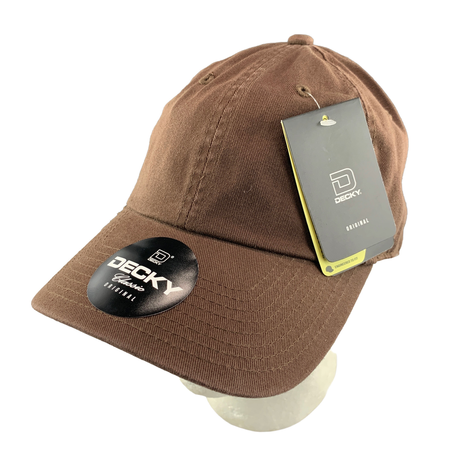 New Decky 205 Dad Hat Cotton Blank Curved Bill Low Crown Cap Metal Buckle Brown