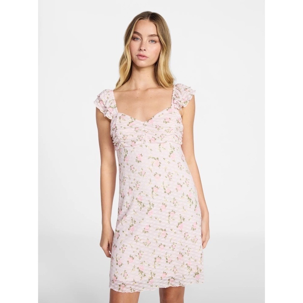 No Boundaries Double Ruffle Ruched Mini Dress, Women’s size XL H-048