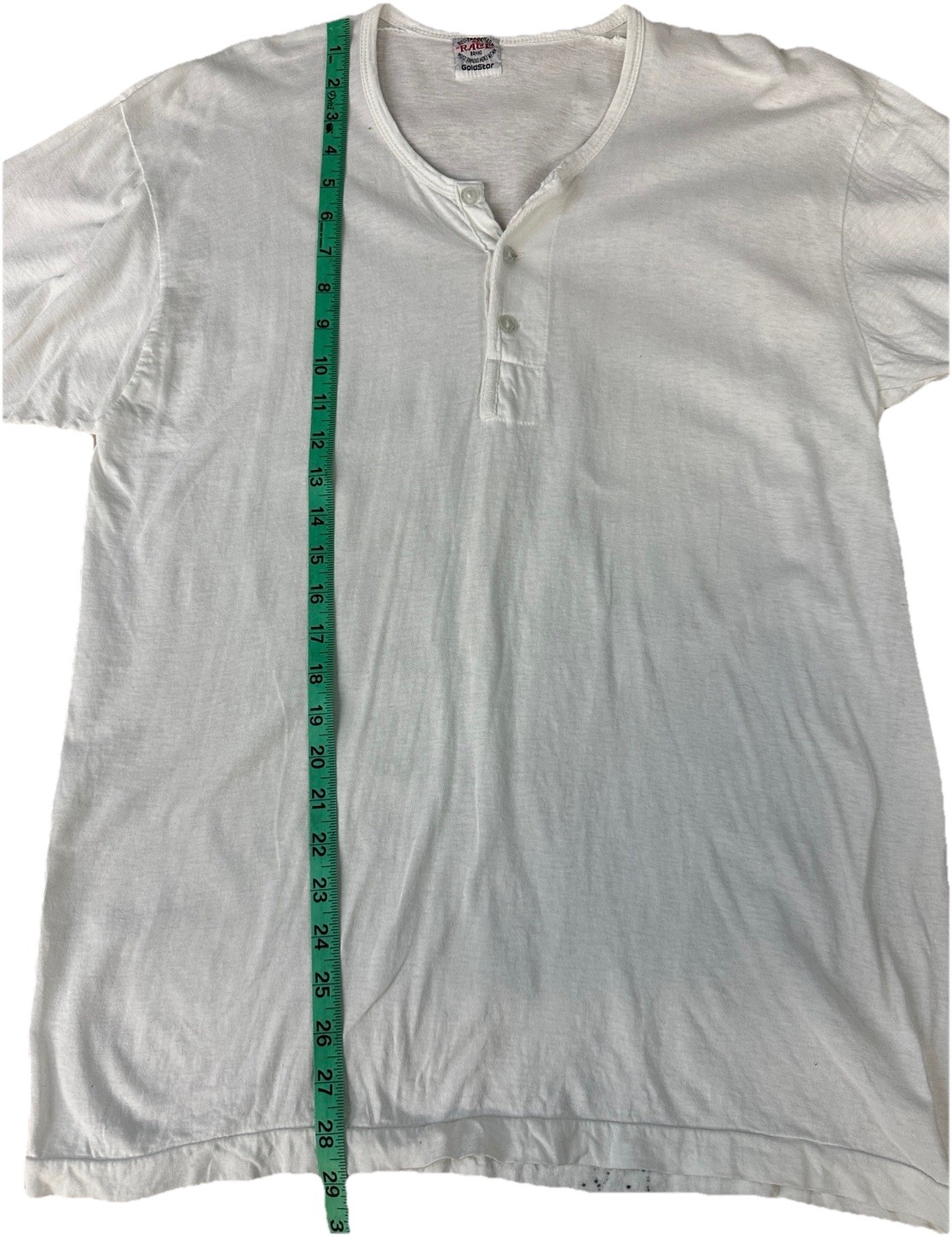 VTG Race Brand Shirt Men’s Size 42 Large Henley Short Sleeve Goldstar 60s 70s