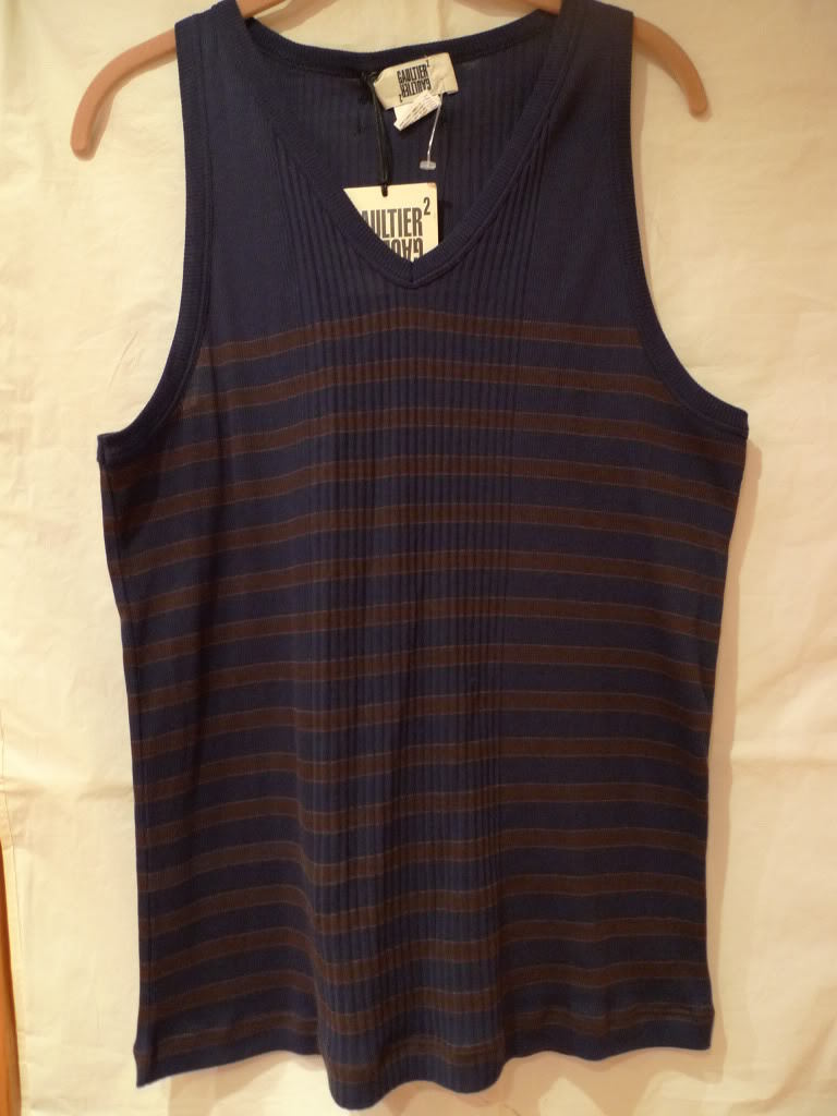 JEAN PAUL GAULTIER SEXY STRIPED MEN’S TANK TOP ITALY SIZE XL