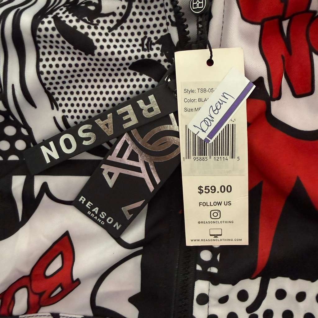Reason Hoodie Men Medium Pop Art Comic Print Anorak Money Calls Drip Pullover
