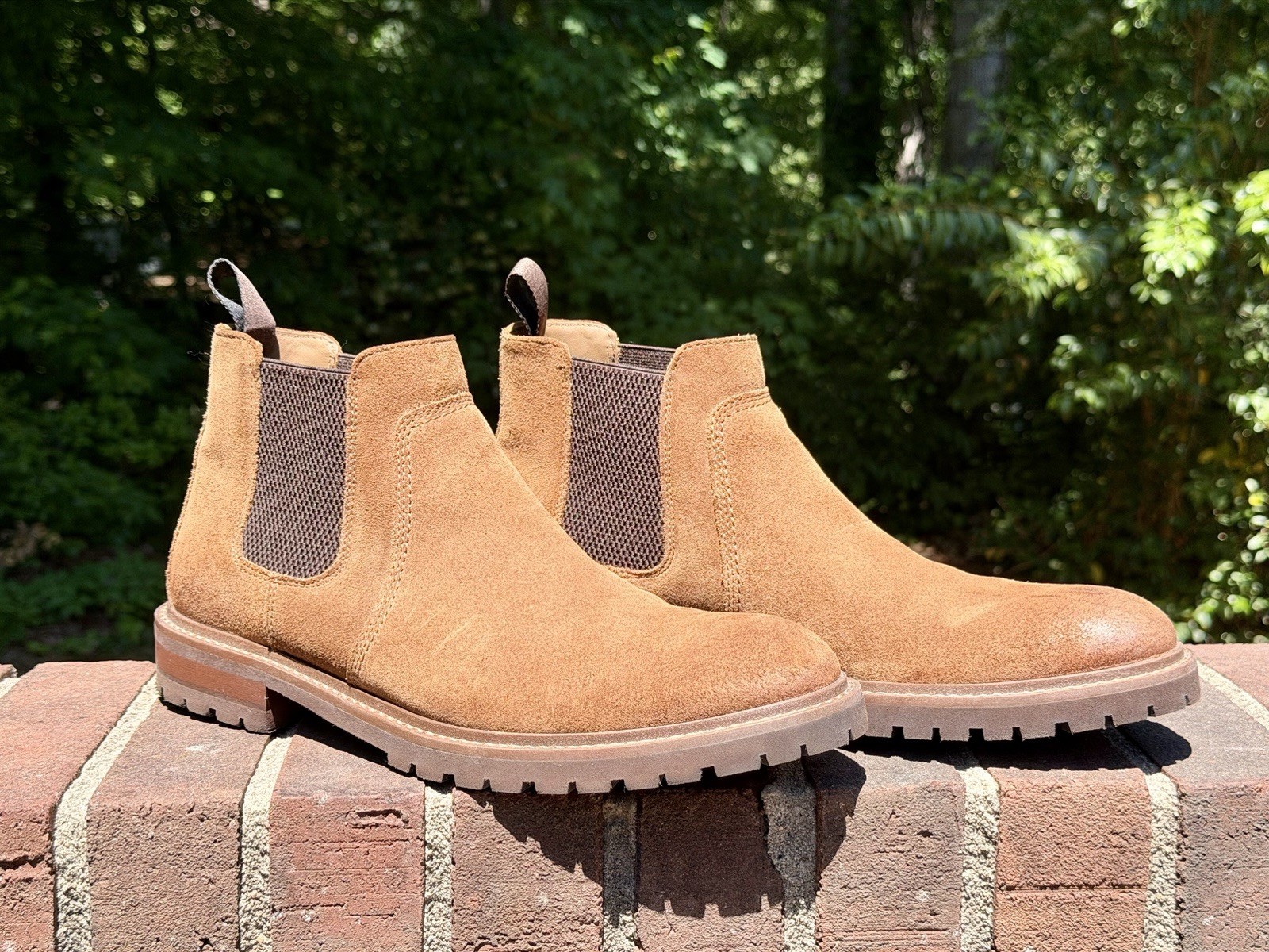 Johnston & Murphy Barrett Chelsea Boots Tan Oiled Suede TRUFOAM Men’s Size 10.5M