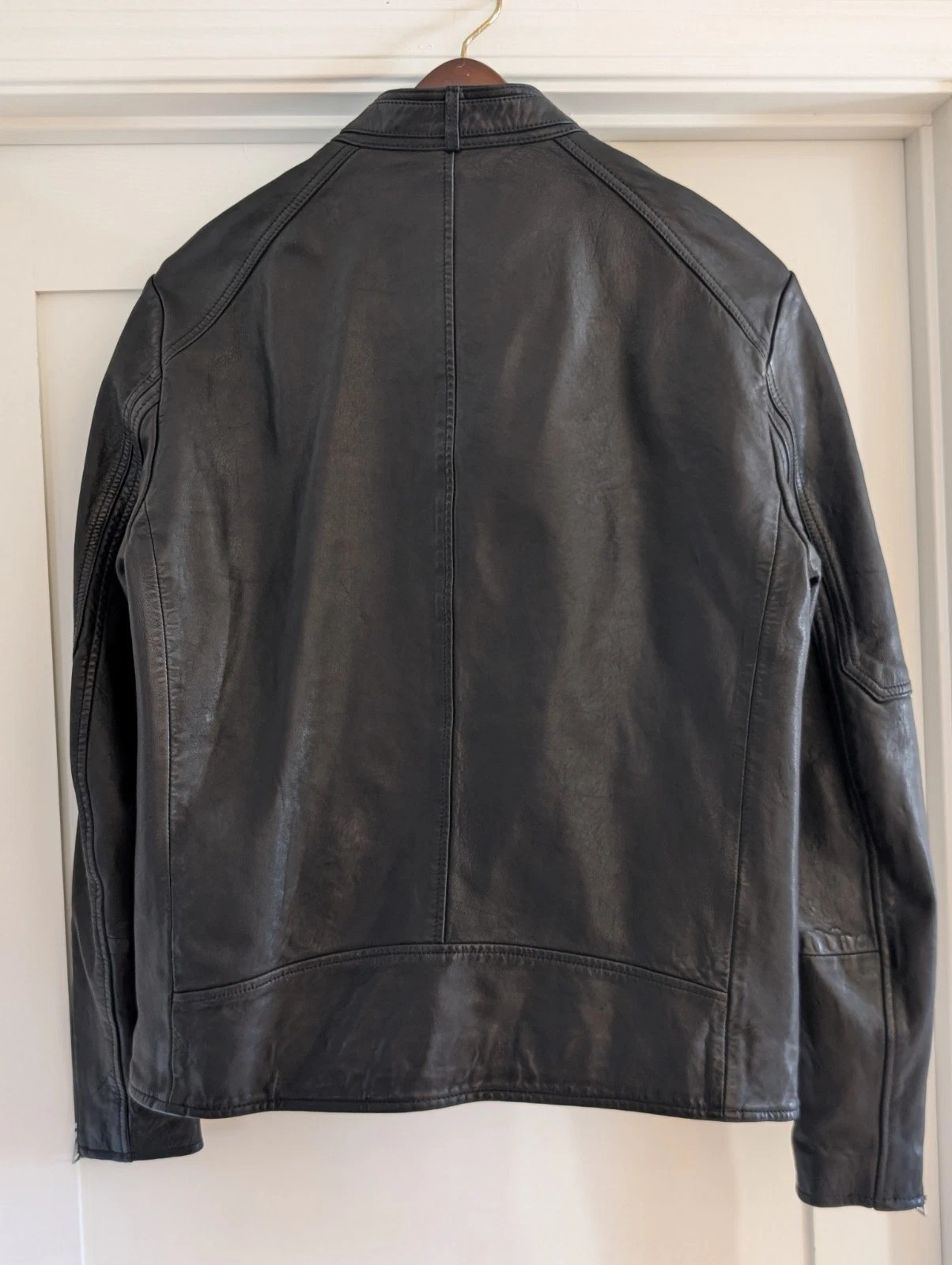 AllSaints Cora Leather Jacket Men’s Size Large Jet Black Celebrity Grail COLT