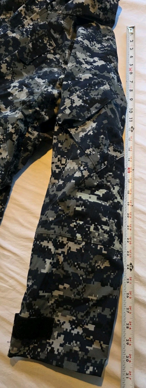 US Navy Jacket Men Large Long Navy Blue Digital Camo Working Parka Shell Digi