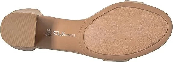 CL by Laundry Jody Block Heels Ankle Strap Womens Beige Dress Sandal JODY-NDE8.5