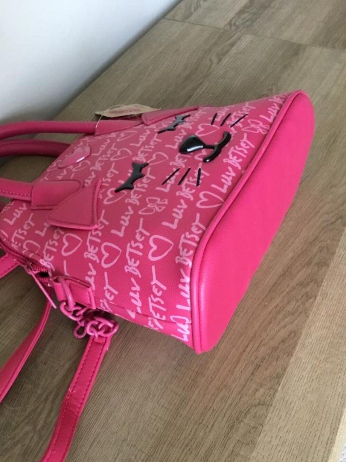 Luv Betsey By Betsey Johnson Hot Pink Cat Face Crossbody Satchel Bag NWT $68