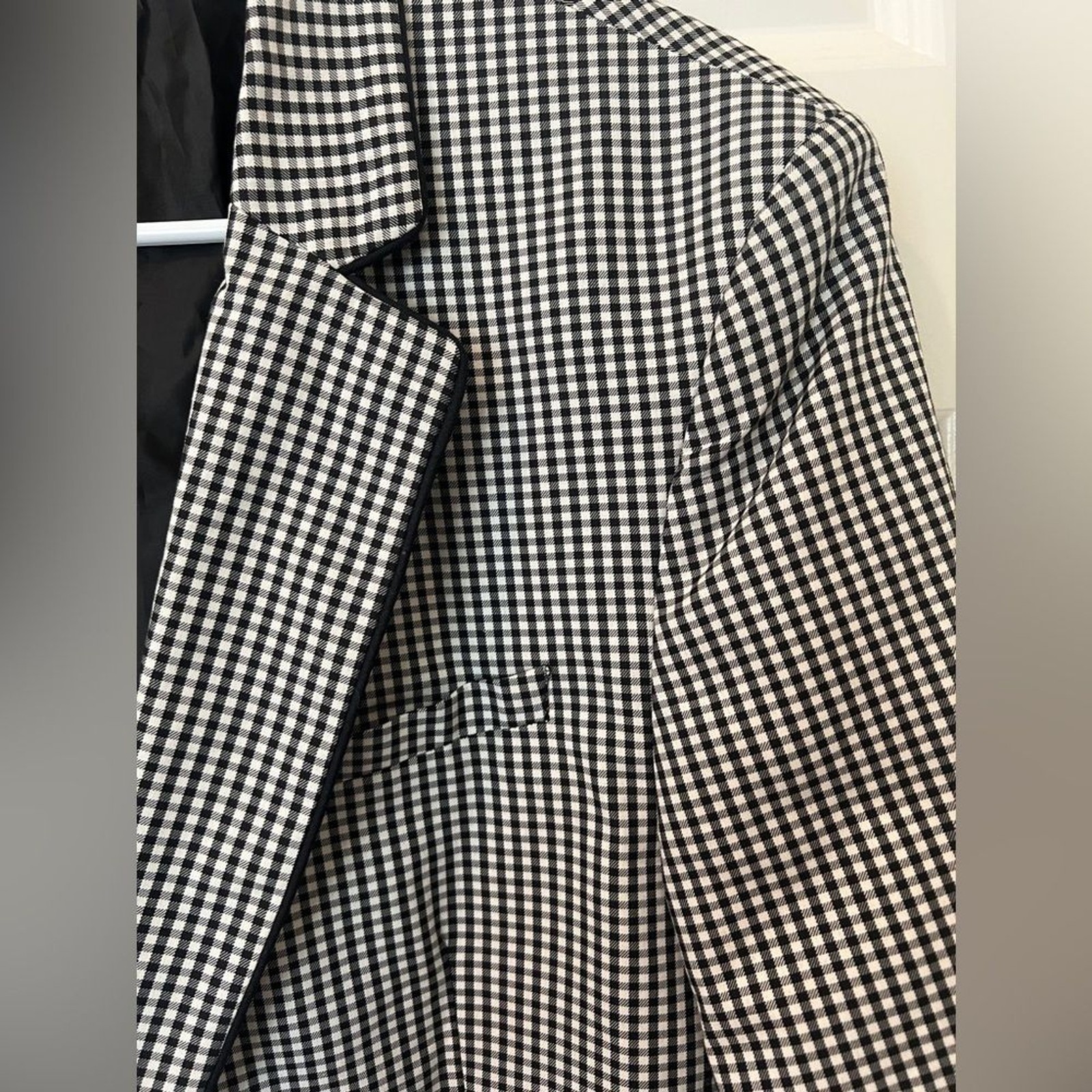 Zara Man Monochrome Checkered Blazer
