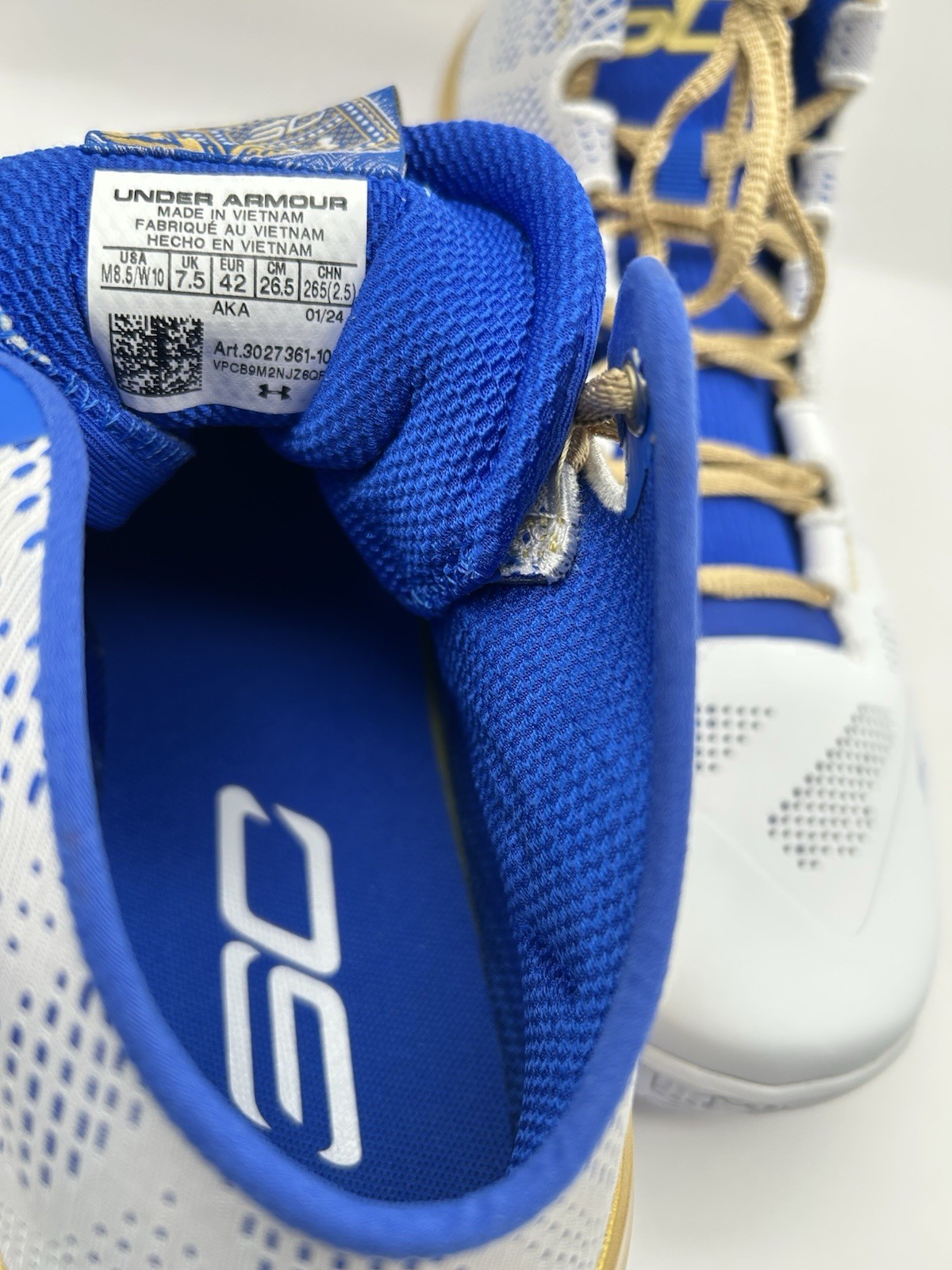 NEW Under Armour Curry 2 Basketball Shoes Size 8.5 Gold Rings 3027937 Warriors
