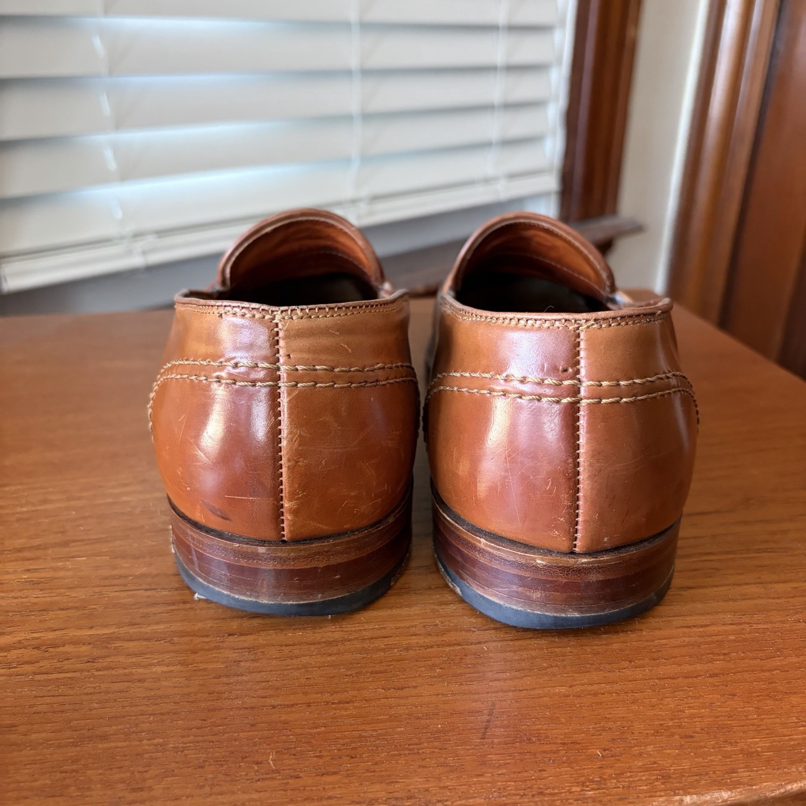 RARE | ALDEN 11.5D WHISKEY SHELL CORDOVAN FULL STRAP PENNY LOAFERS SHOES 11.5 D