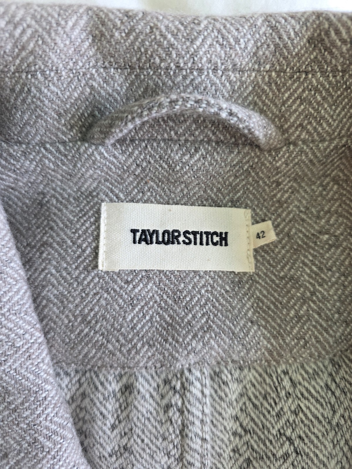 Taylor Stitch Gibson Jacket Heathered Oat Nep Herringbone Size 42 Large