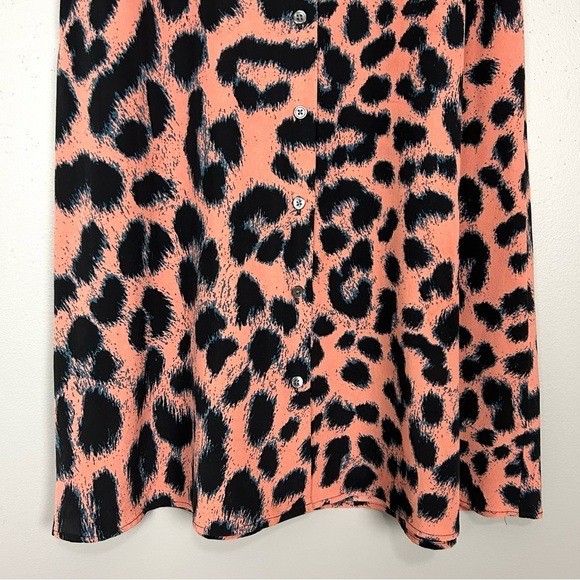 Equipment Tegan Sleeveless Shirt Dress Women’s Size S Button Front Leopard Print