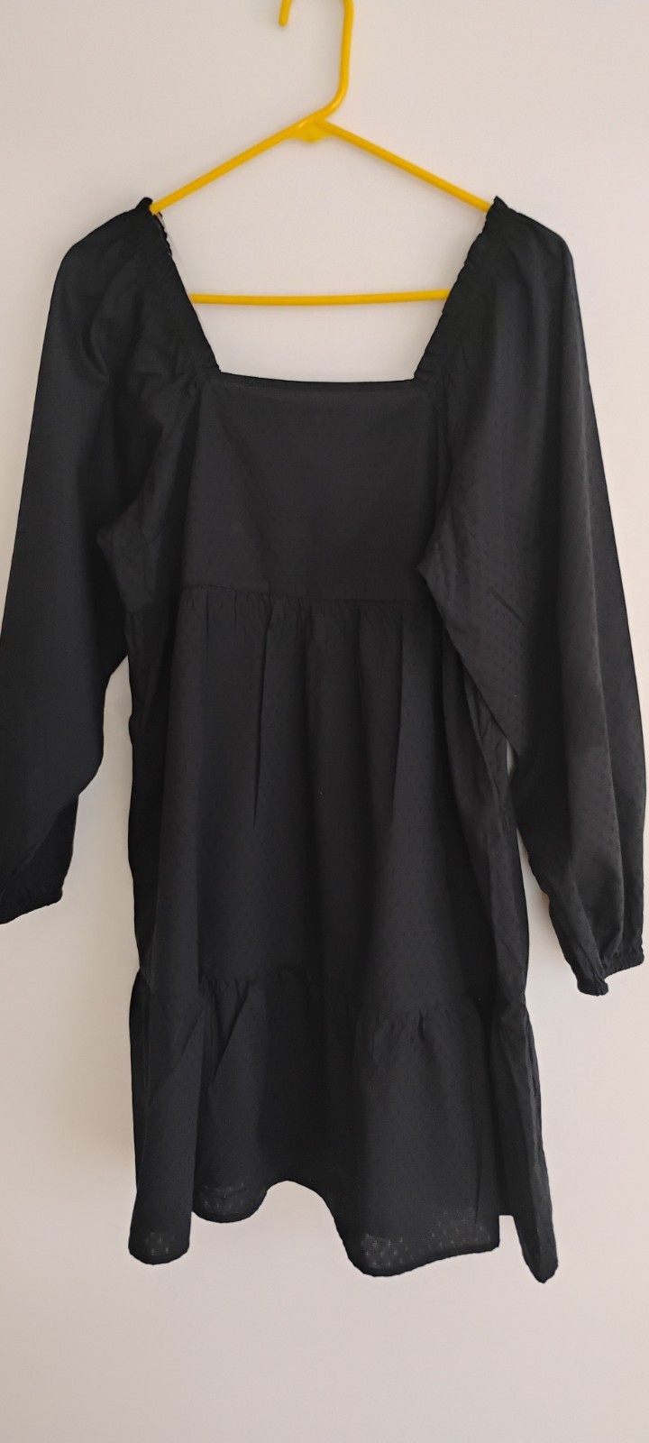 NWT Universal Threads Black Ruffle Embroidered Babydoll Milkmaid Boho Dress MED