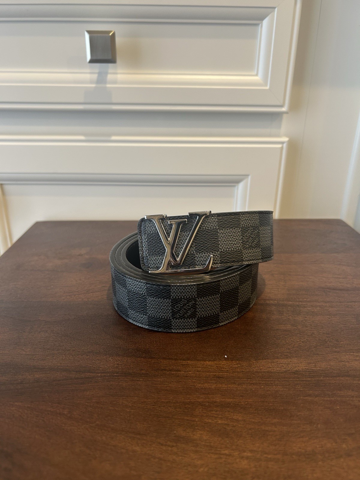 Louis Vuitton Men’s Black/Silver Buckle Size 115cm, Size 46