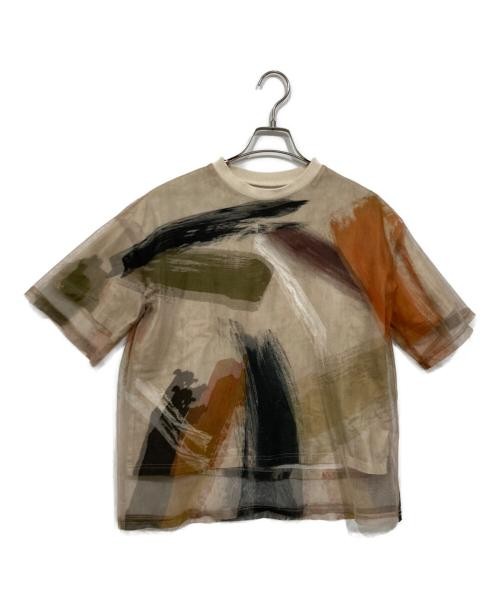 Ameri Louise Art Tee Brown Cotton & Polyester Ladies Short Sleeve T-Shirt