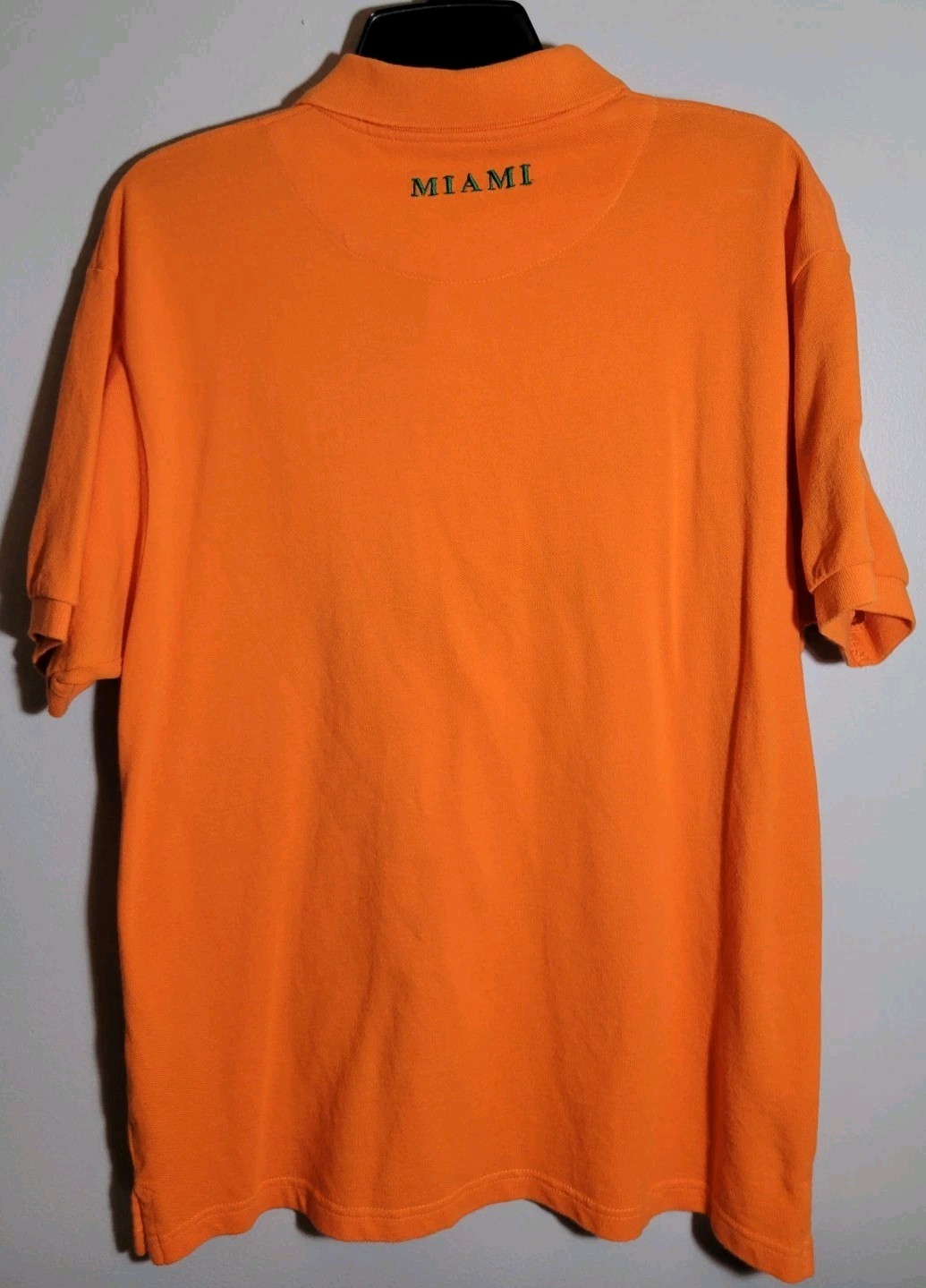 US Polo UM Miami Polo Shirt Size Large Embroidered Logo Orange Men’s #3 NCAA