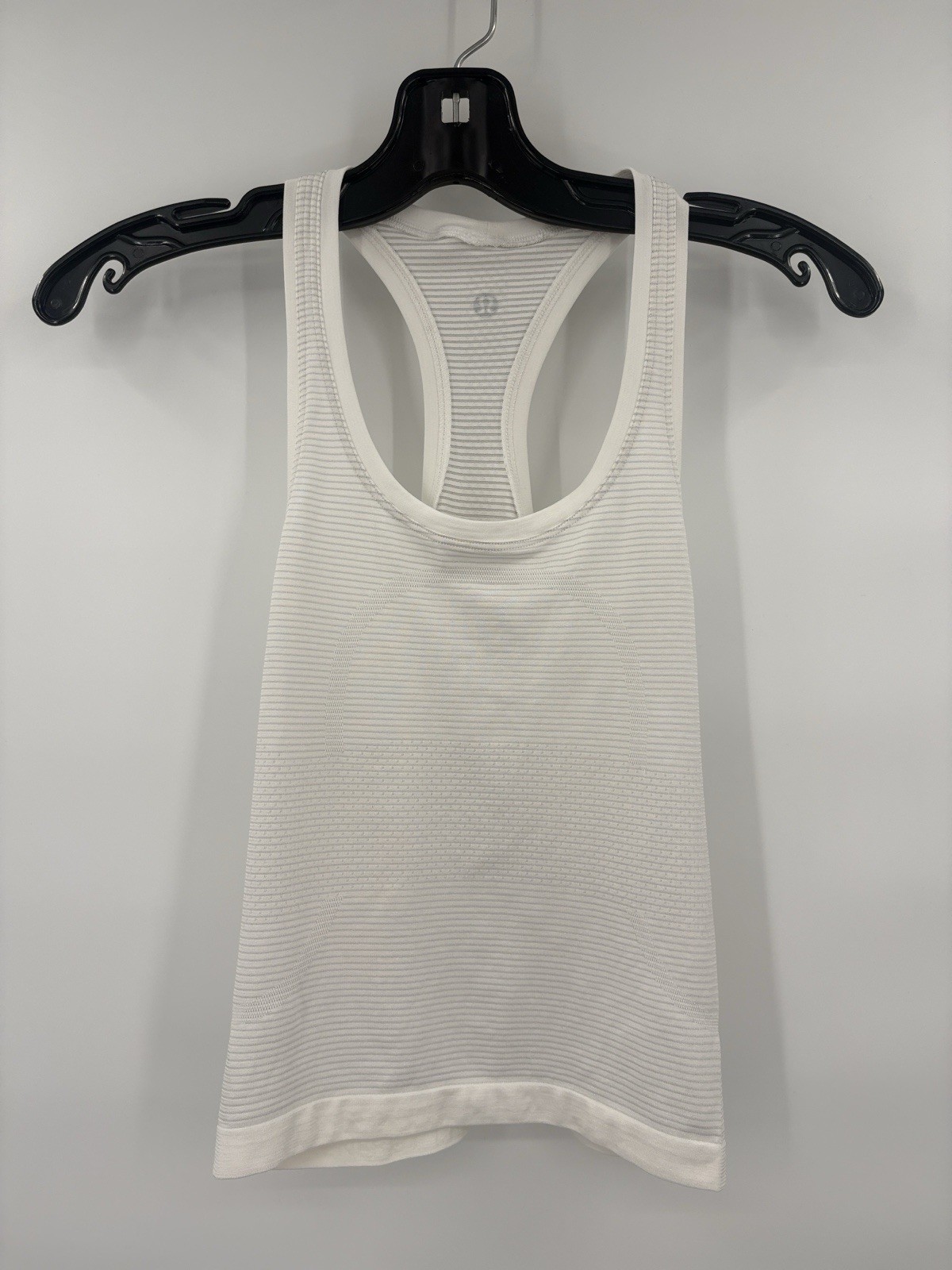 Lululemon White Stripe Swiftly Tech Racerback Tank Top Womens Size Unknown