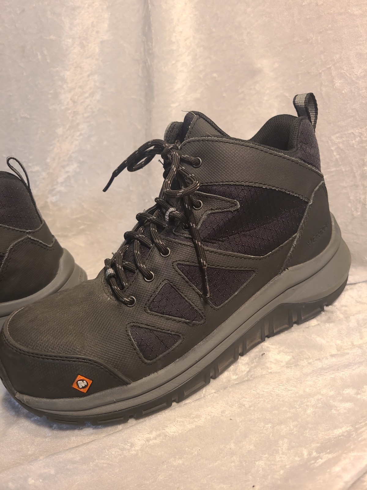 Merrell Fullbench Speed Mid Carbon Fiber Work Boots, Black, Men’s 8.5M