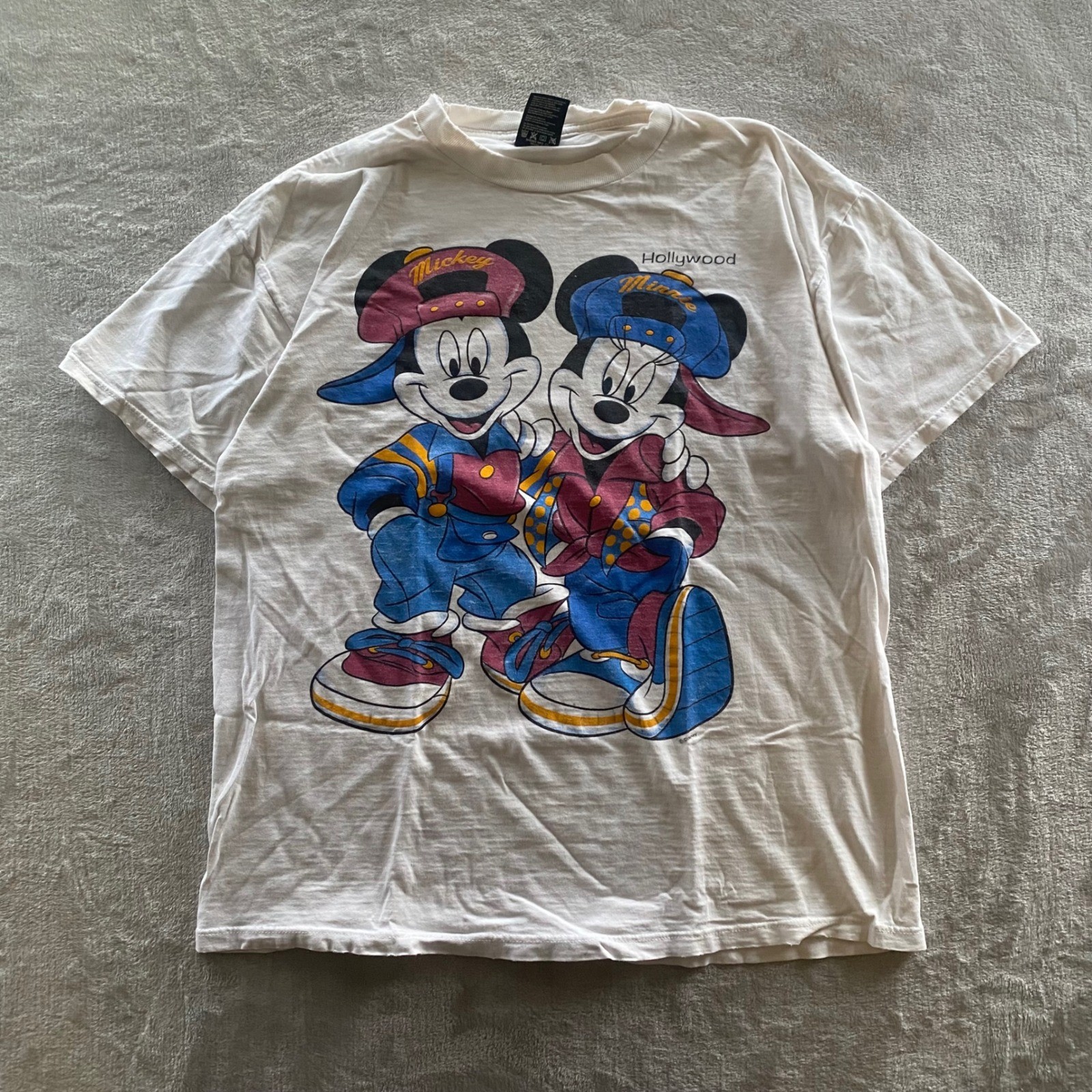 Vintage Sherry’s Best Mickey Minnie Mouse Hollywood T-Shirt White 90s USA Made