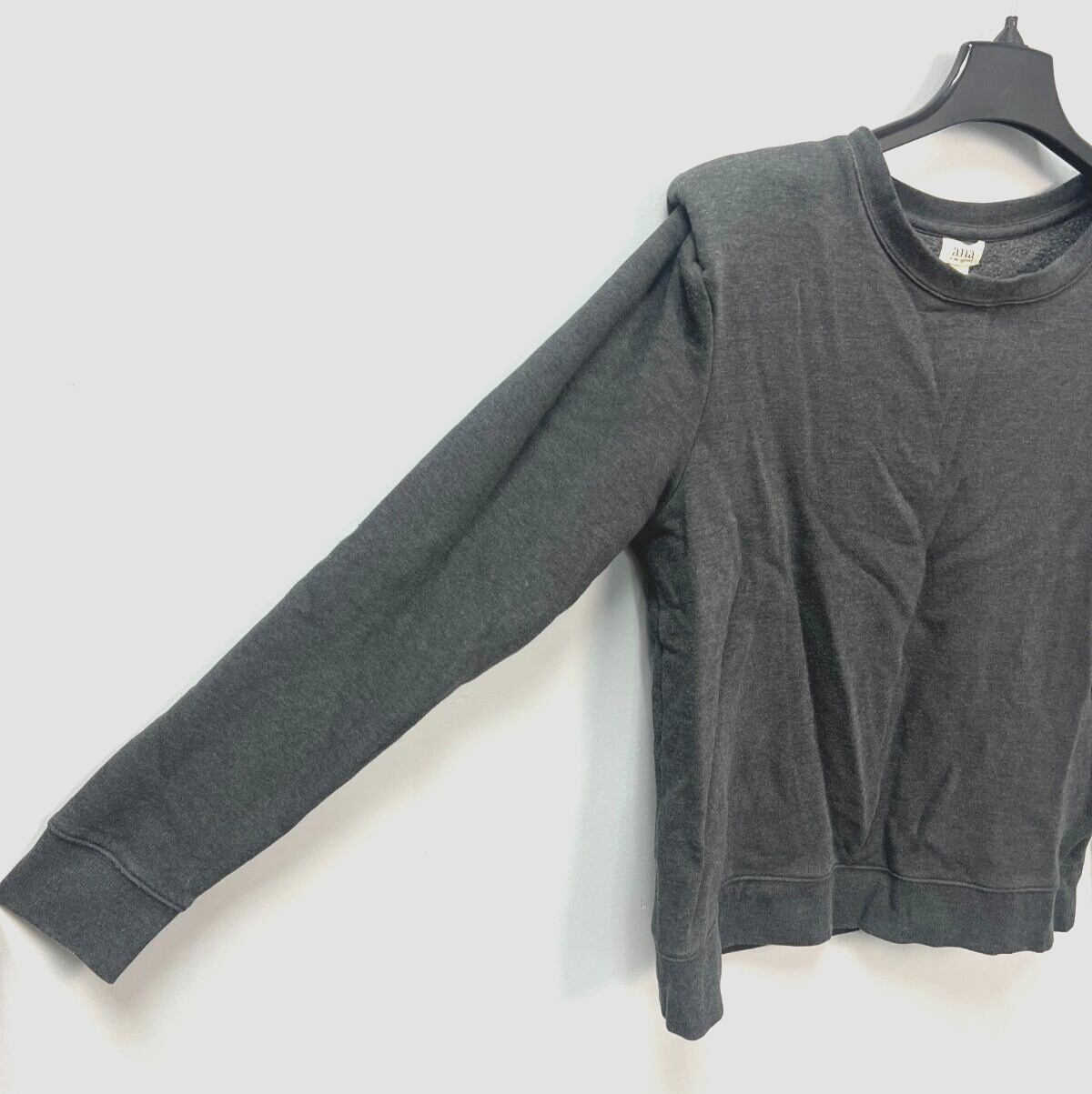 A.N.A Gray Long Sleeve Padded Shoulder Sweatshirt Women’s Size Large