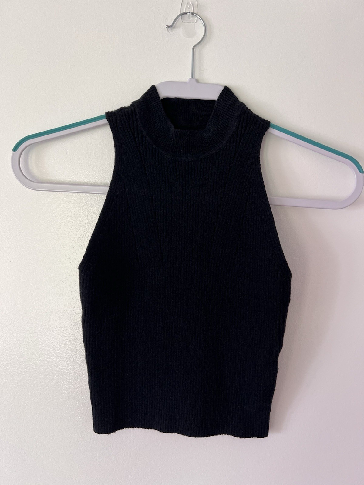 Abercrombie & Fitch Women’s Black Solid Knit Mock Neck Sleeveless Tank Top S