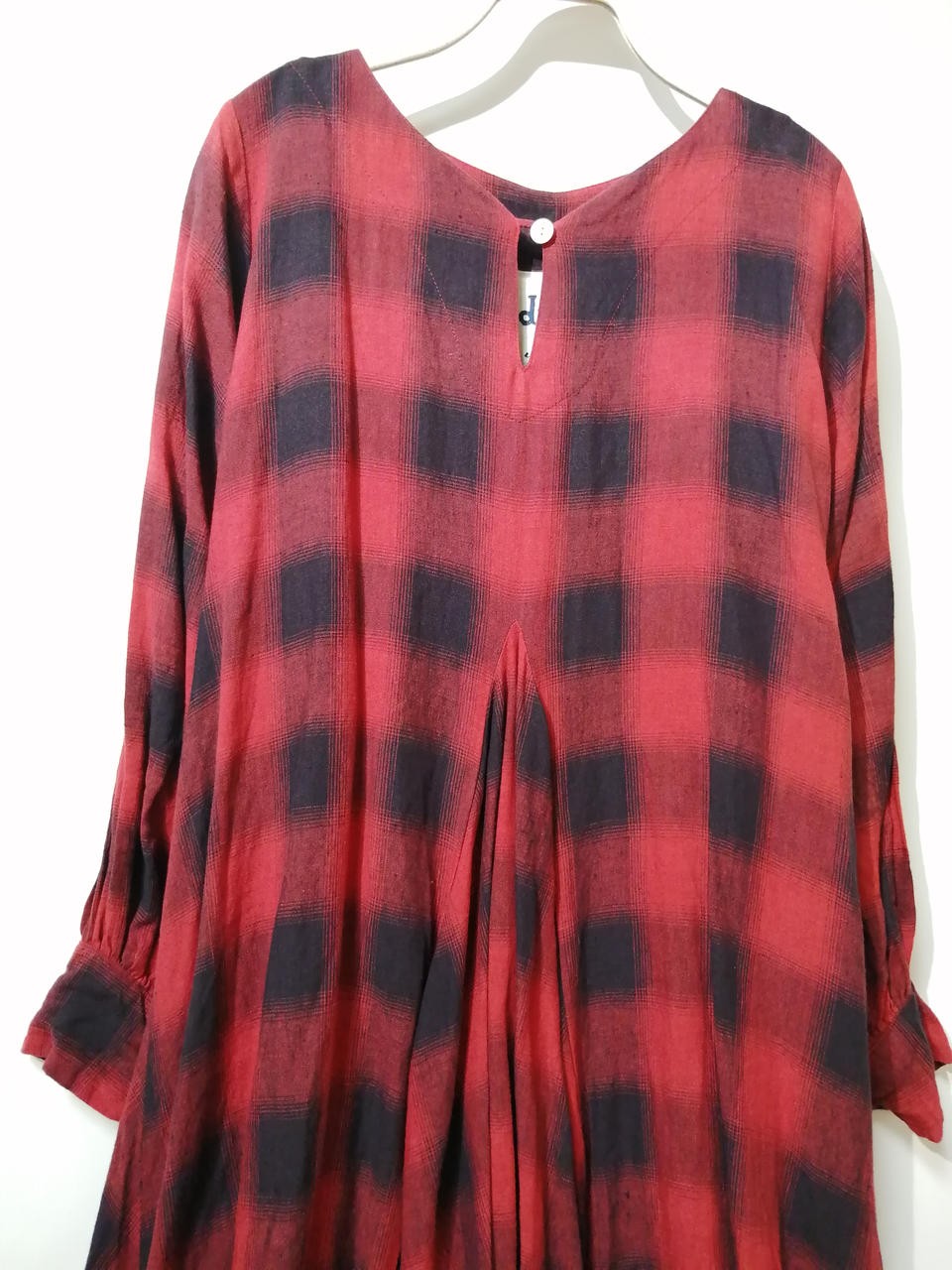 Porto di Luna Checked Flare Dress No Care Tag Womens Small Fit 46 Inch Length