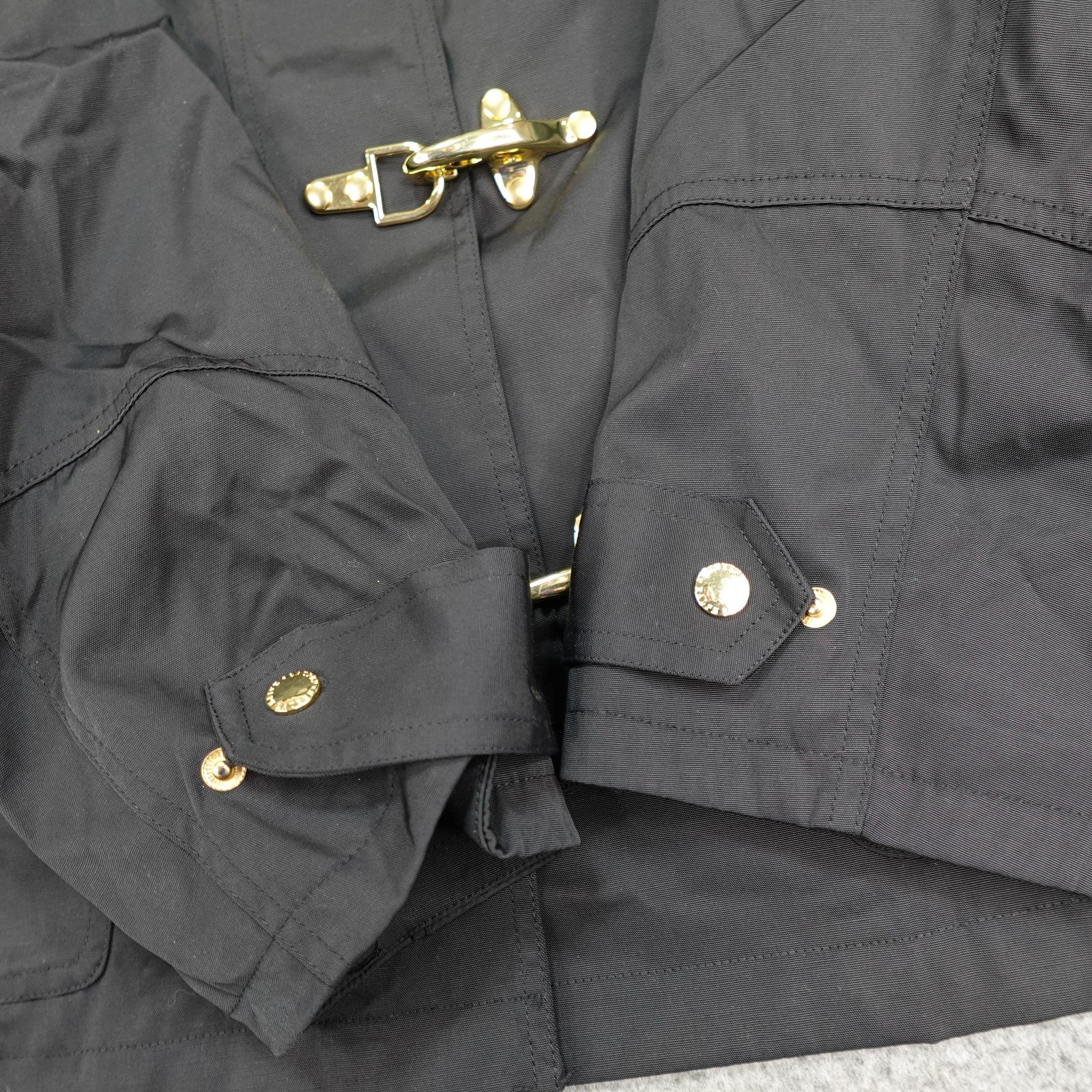 LRL Ralph Lauren Jacket Womens 2X Plus Gold Fireman Lobster Clasp Coat Vintage