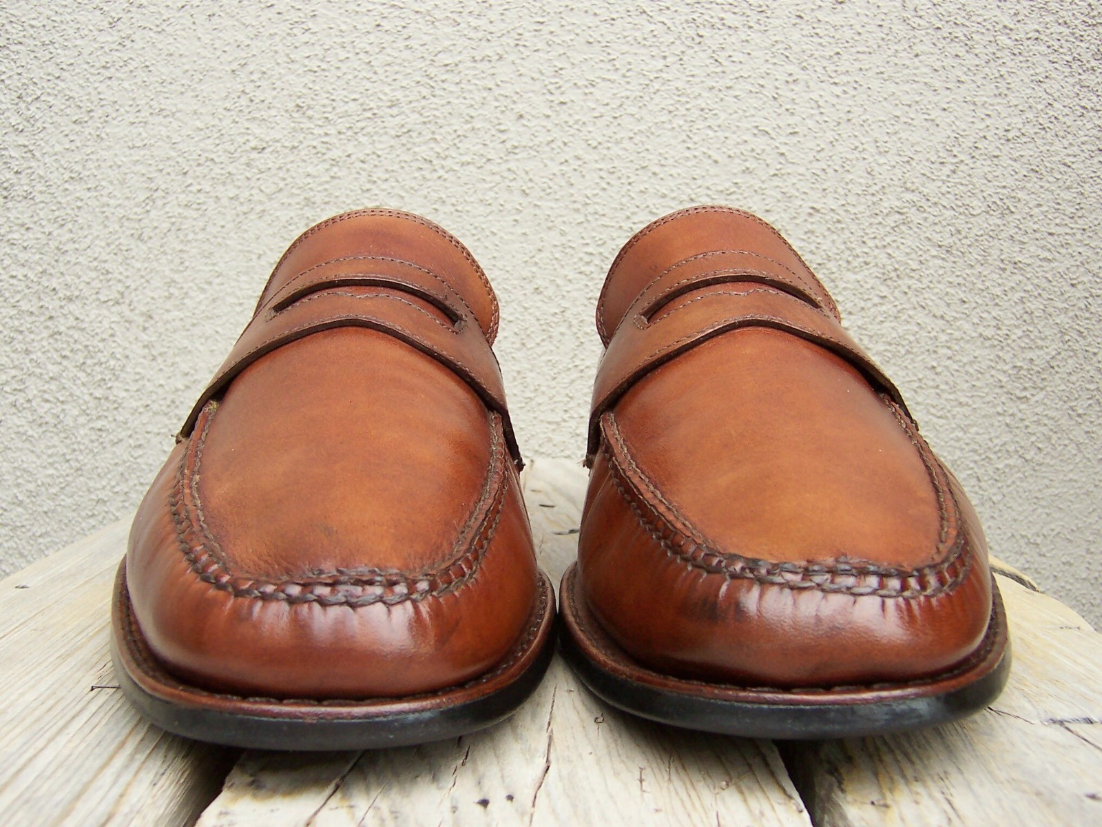 JOHNSTON MURPHY Mens Casual Dress Shoes Brown Leather Penny Loafers Sz Size 8.5M