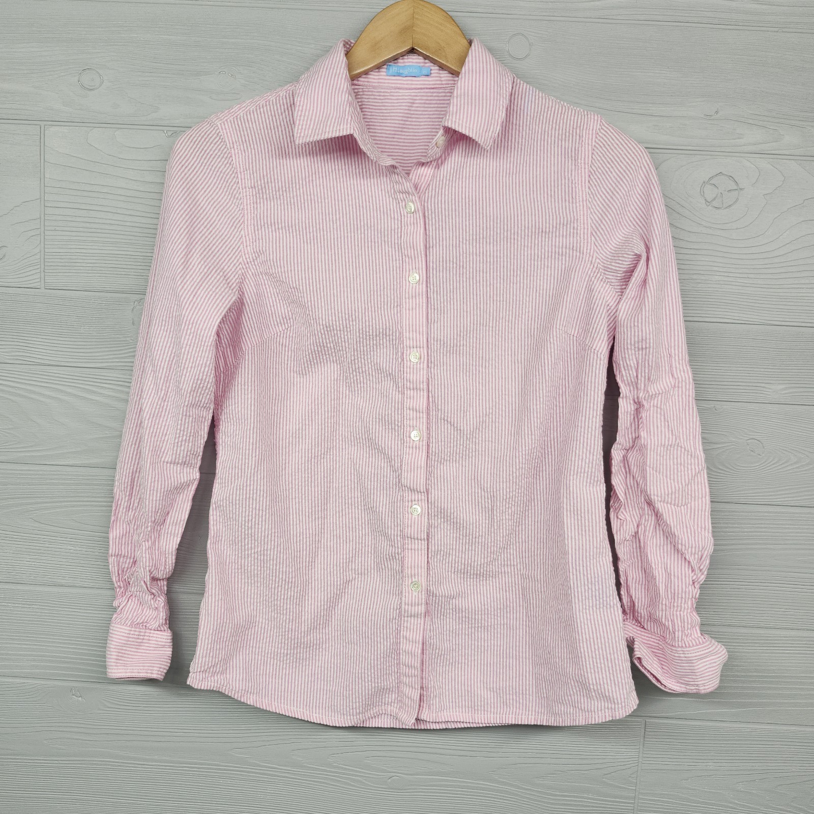 J Mclaughlin Striped Long Sleeve Buttonup Shirt Womens Size XS